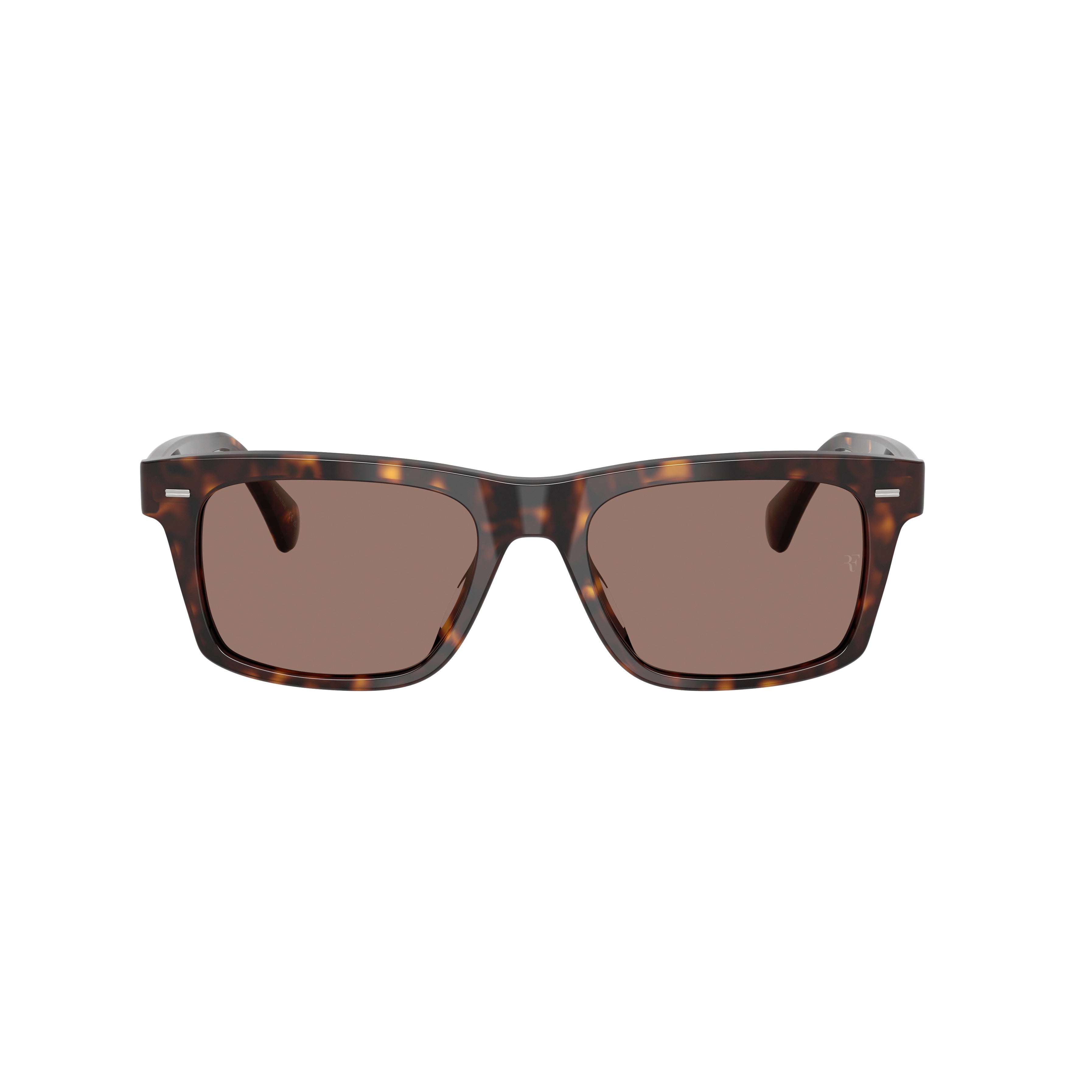 0ov5596su Rectangular Tortoiseshell Acetate Sunglasses with Metallic Accents