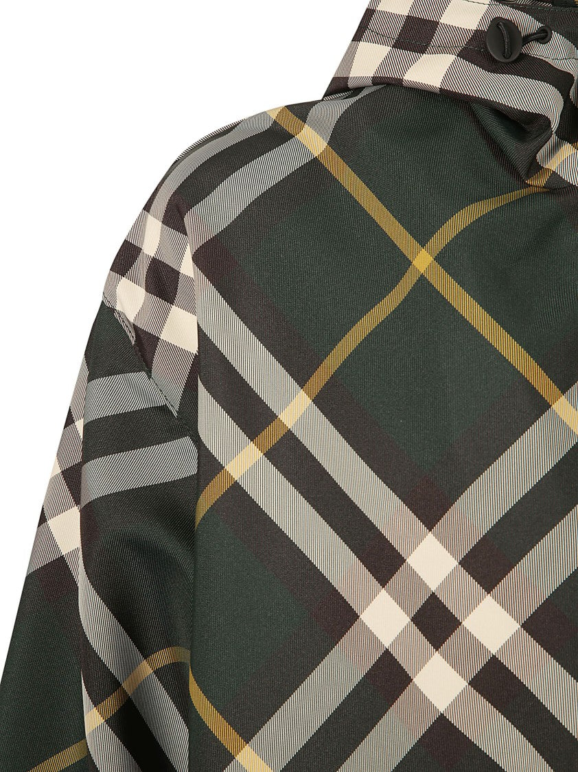 Plaid Hooded Coat With Zip Closure