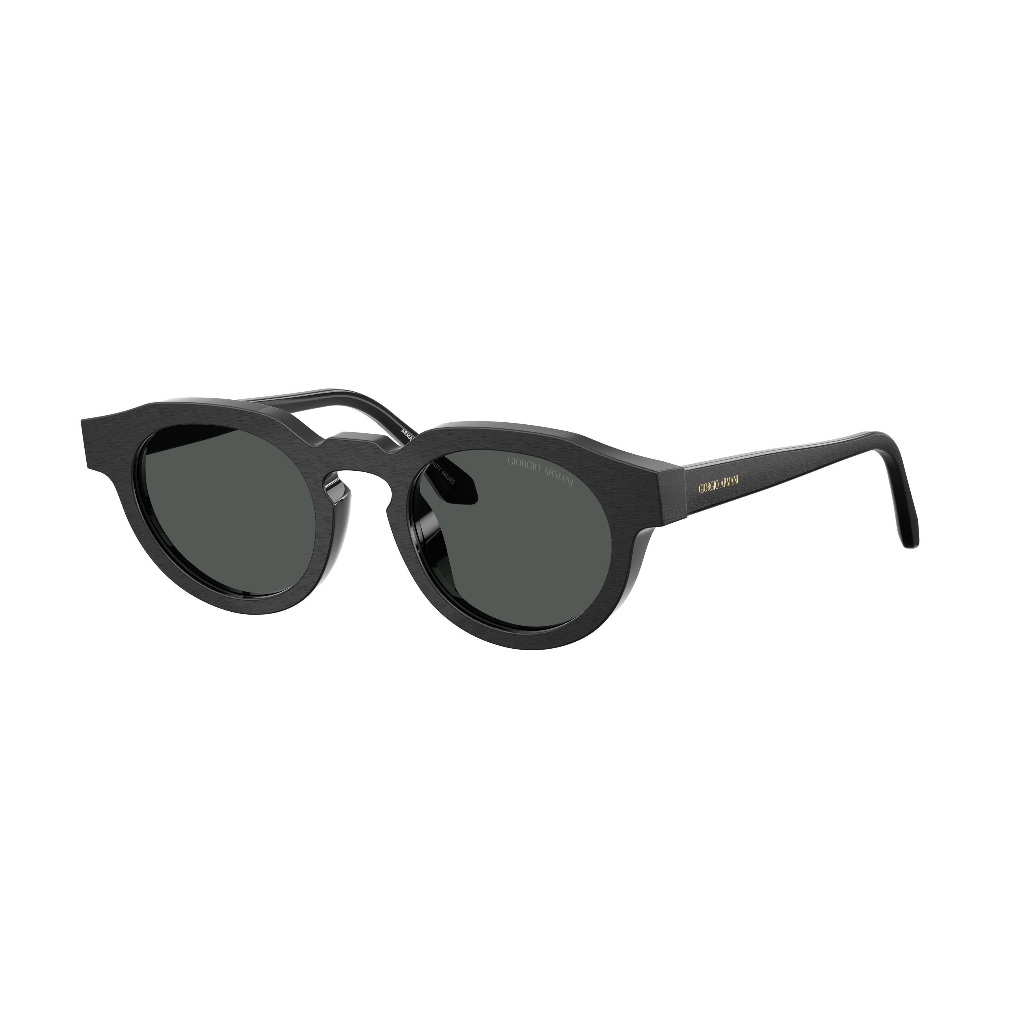 0ar8255u Bold Round Acetate Sunglasses with Matte Black Finish
