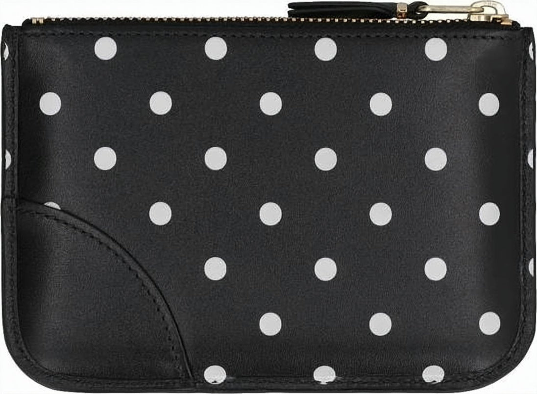 Rectangular Polka Dot Leather Pouch