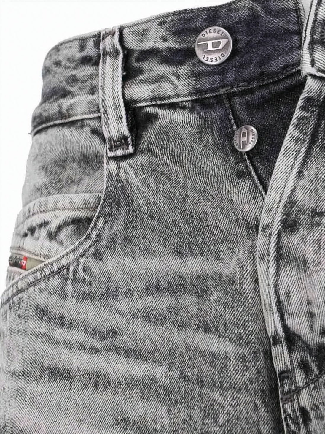 Washed Grey Relaxed-Fit Denim Pants with Classic Five-Pocket Design