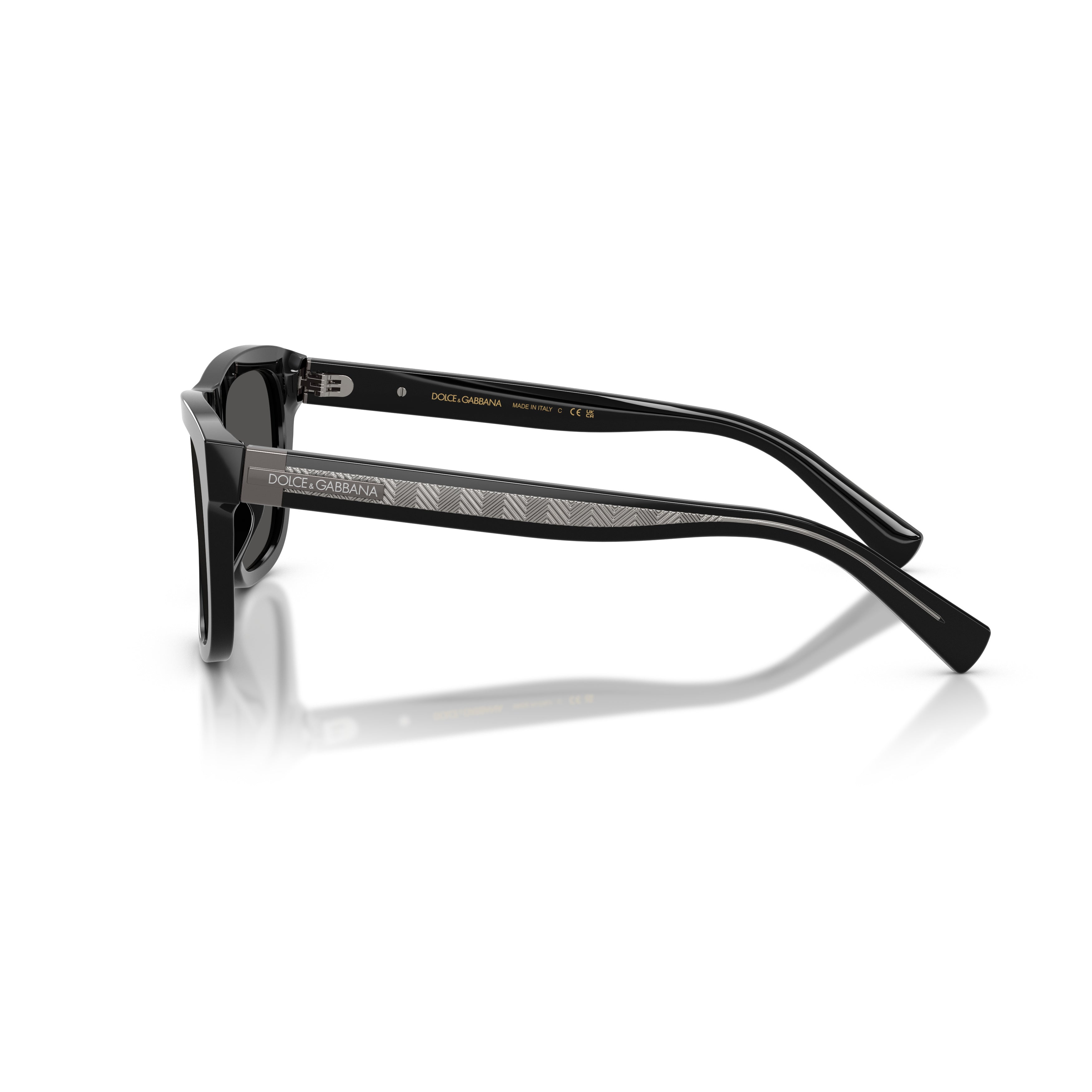 Bold Rectangular Frame Sunglasses with Textured Temples