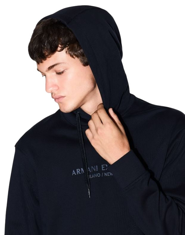 Hooded Sweatshirt with Adjustable Drawstring and Sophisticated Lettering