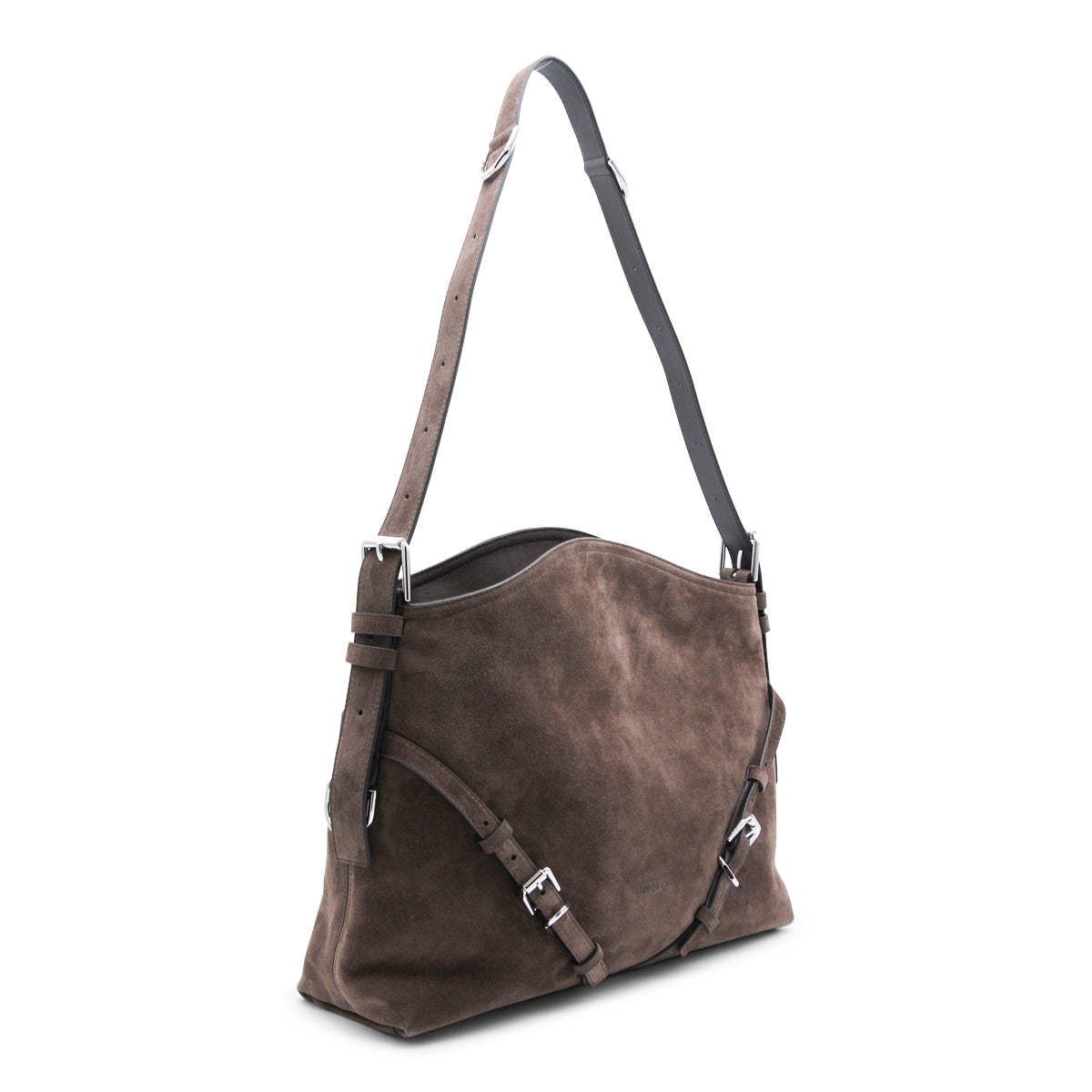 Medium Brown Suede Shoulder Bag