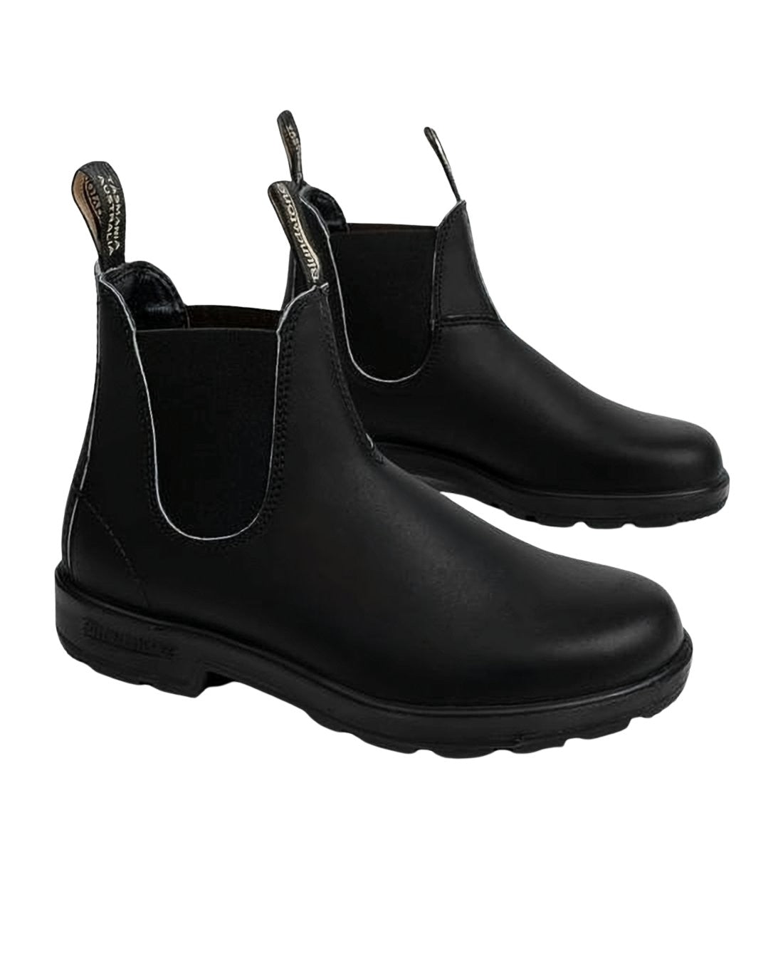 Seamless Black Leather Slip-On Boots