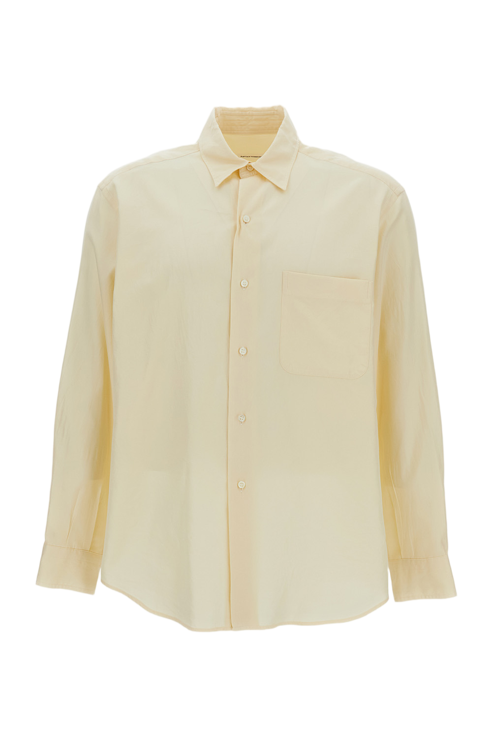 Ecru Cotton/Silk Blend Twill Shirt