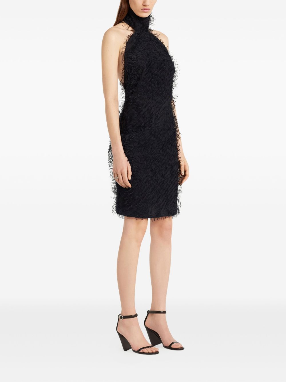 Fringed Black Mini Dress