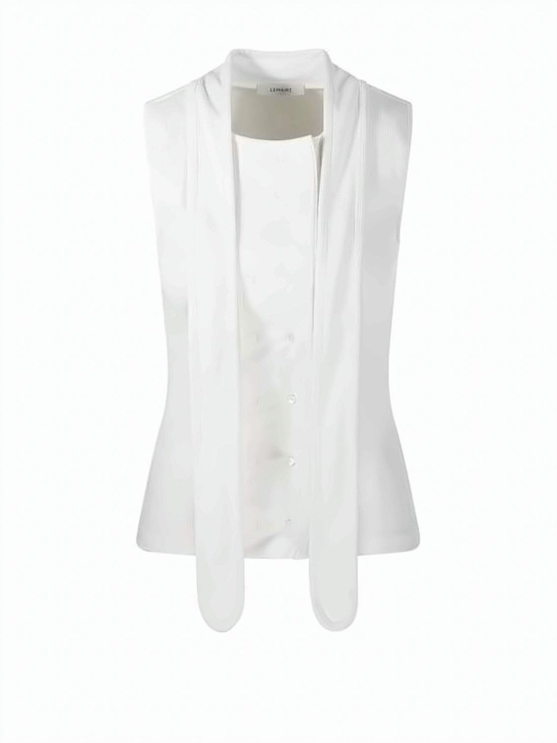 Sleeveless White Top with Flared Hem