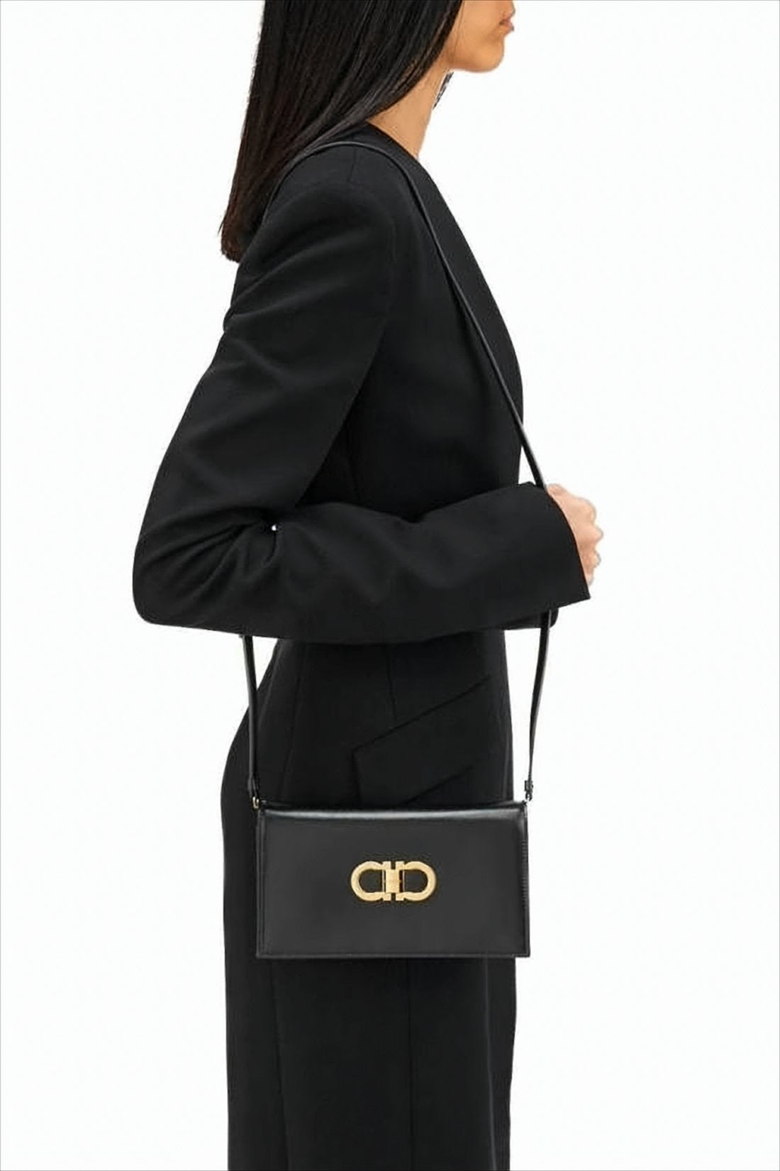Rectangular Calf Leather Crossbody Bag