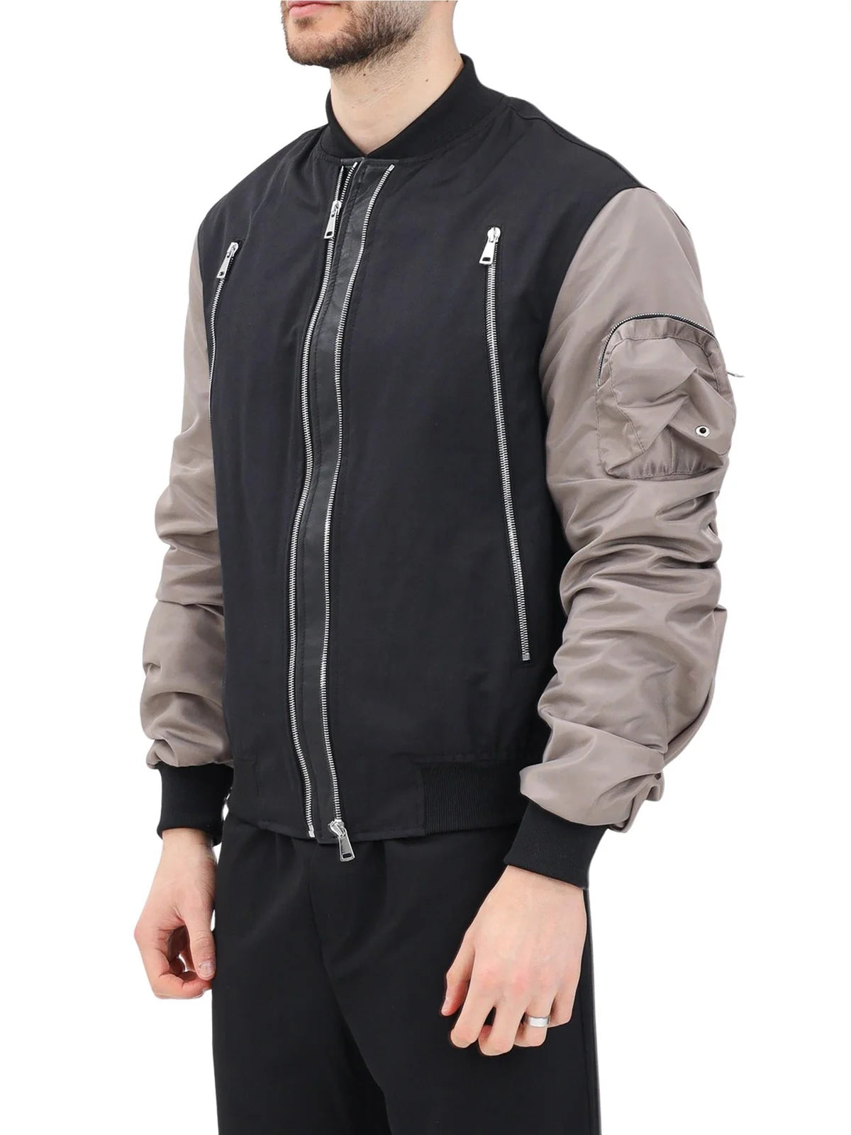 Black Cotton Bomber Jacket