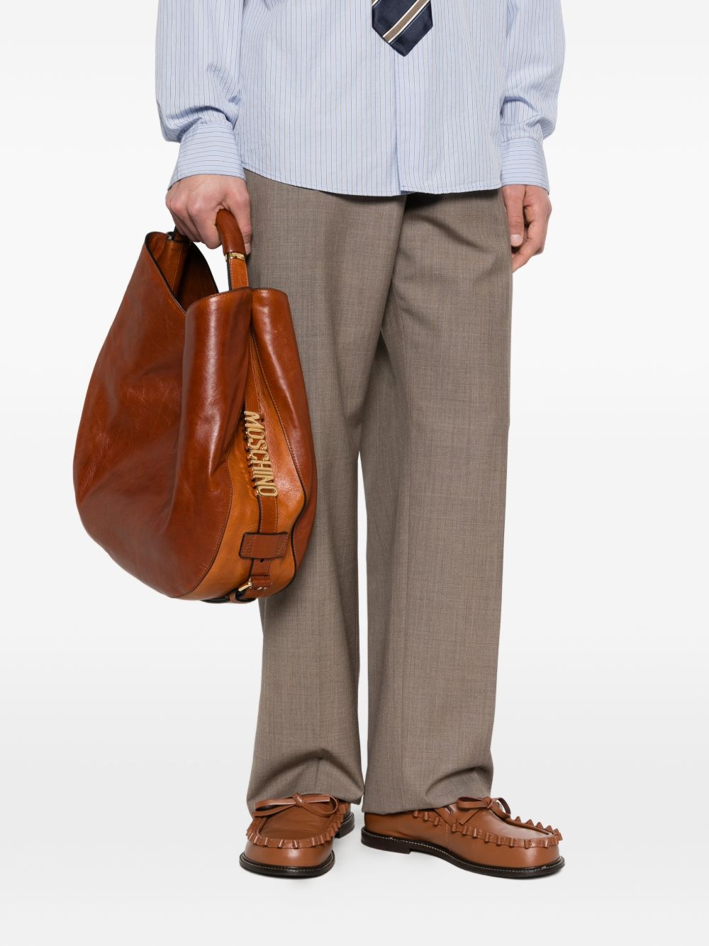 Soft-Structured Brown Leather Bag