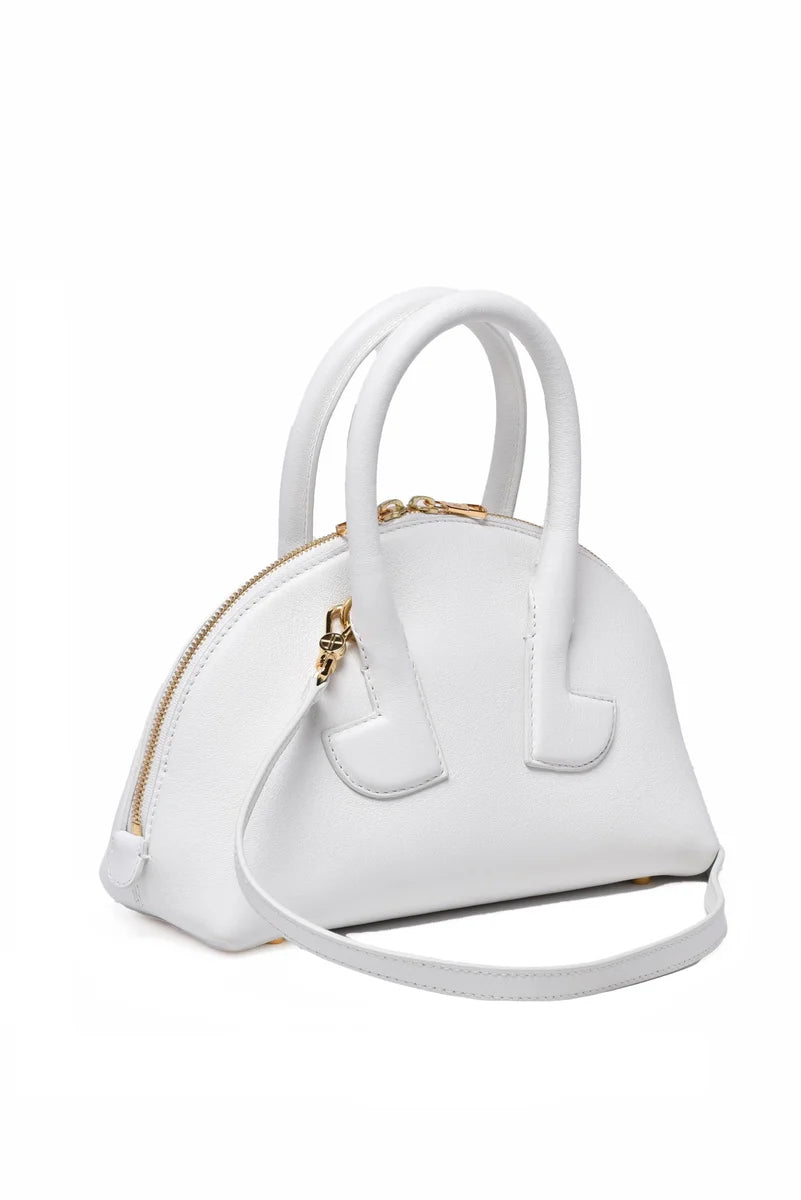 Leather Shoulder Bag - White