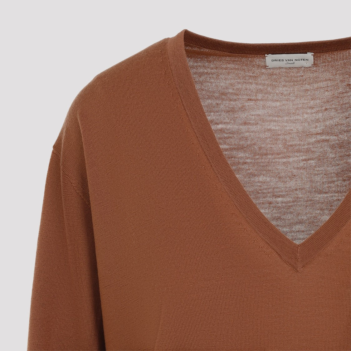 Merino Wool Sweater with V-Neck and Fit