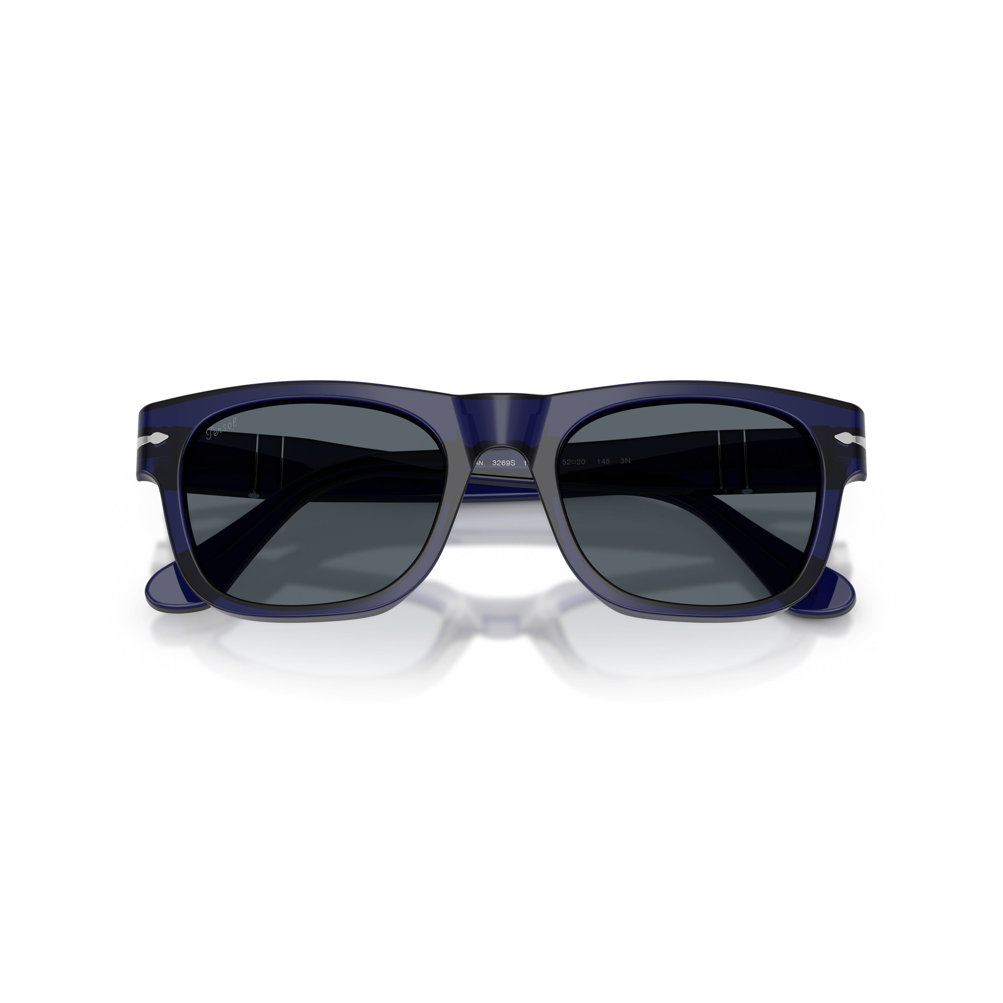 0po3269s Bold Rectangular Acetate Sunglasses with Silver Arrow Detail