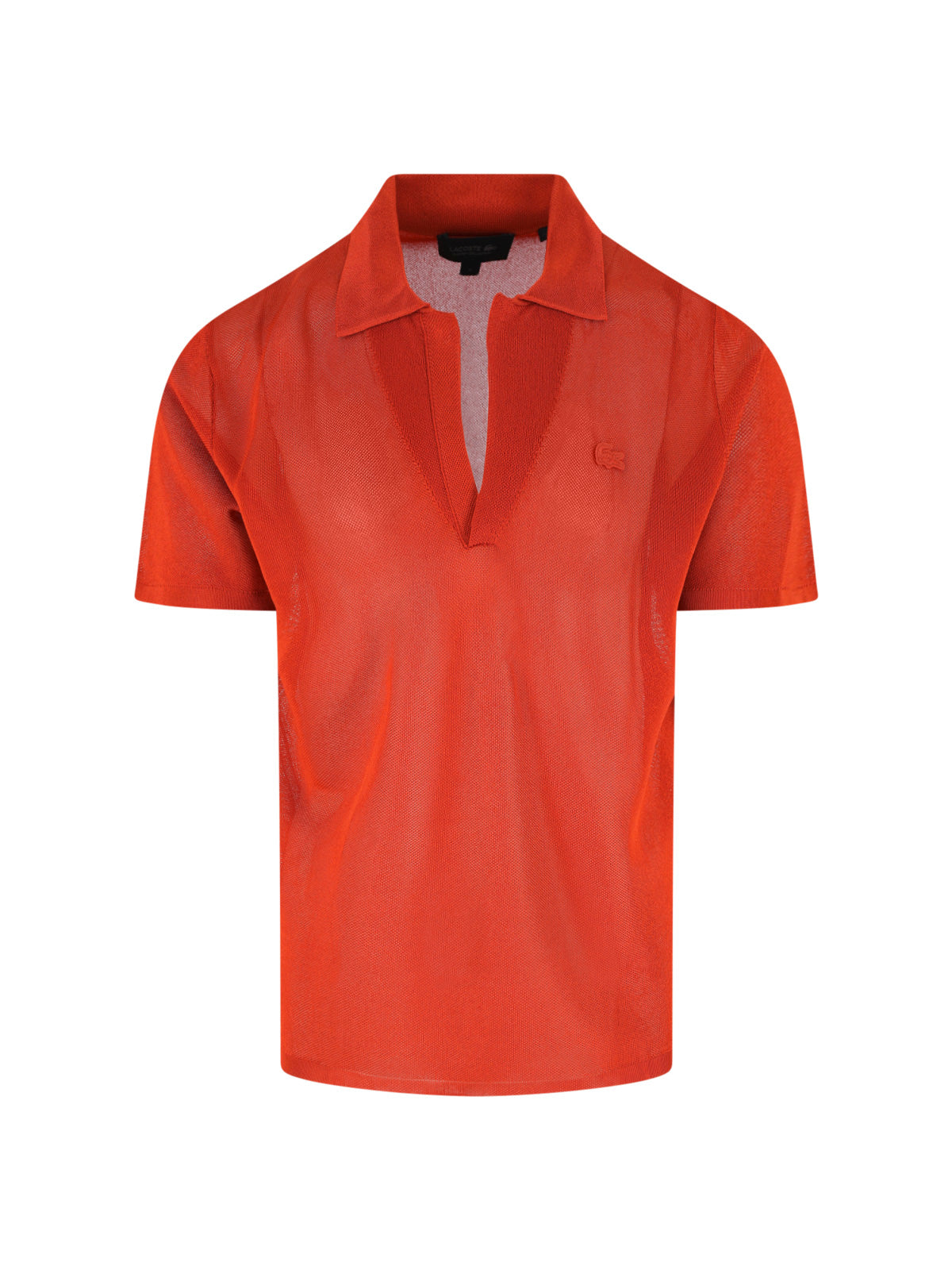 Orange Piqué Satin Ribbed Logo Polo