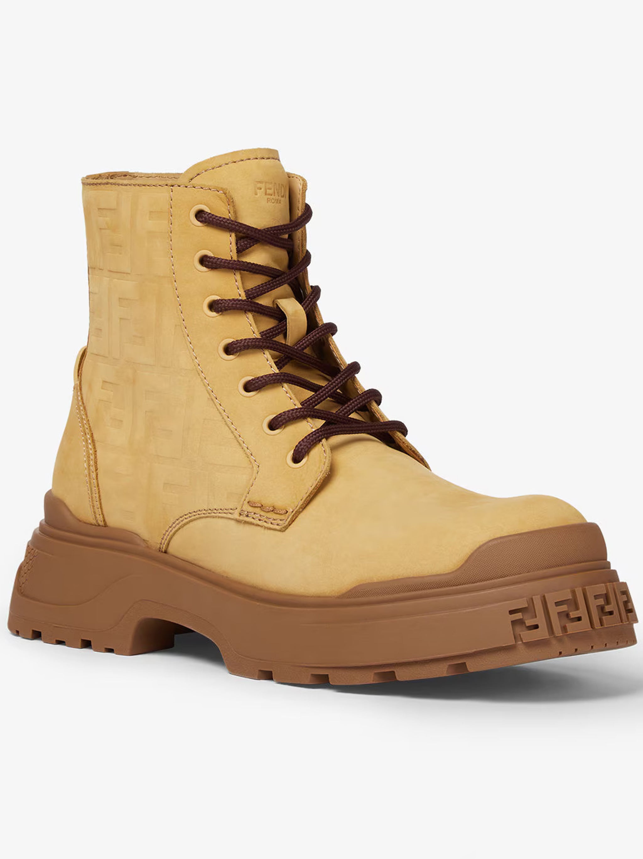 High-Top Nubuck Leather Embossed Pattern Boots