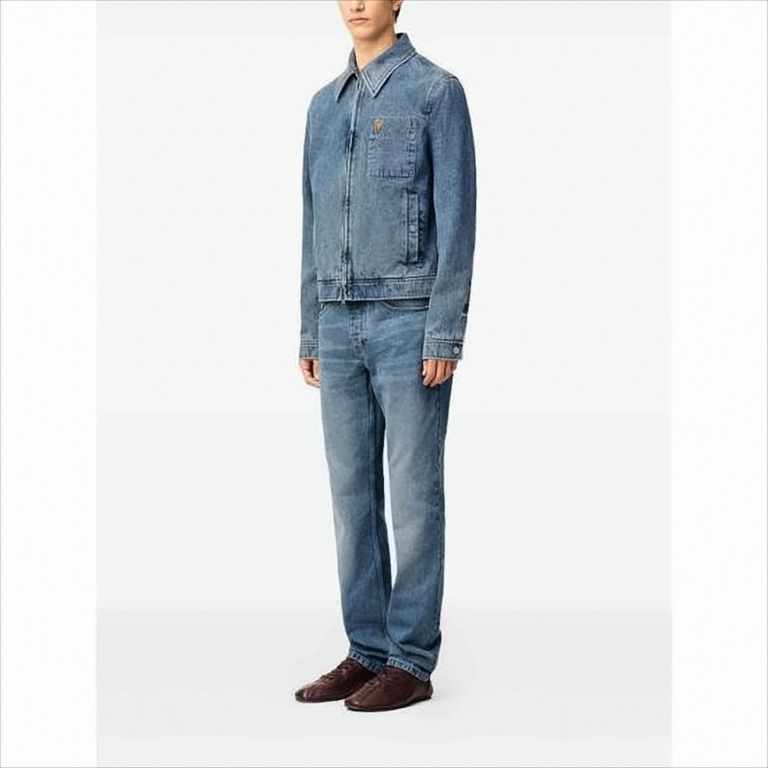 Light Blue Denim Jacket with Iconic Heart Detail