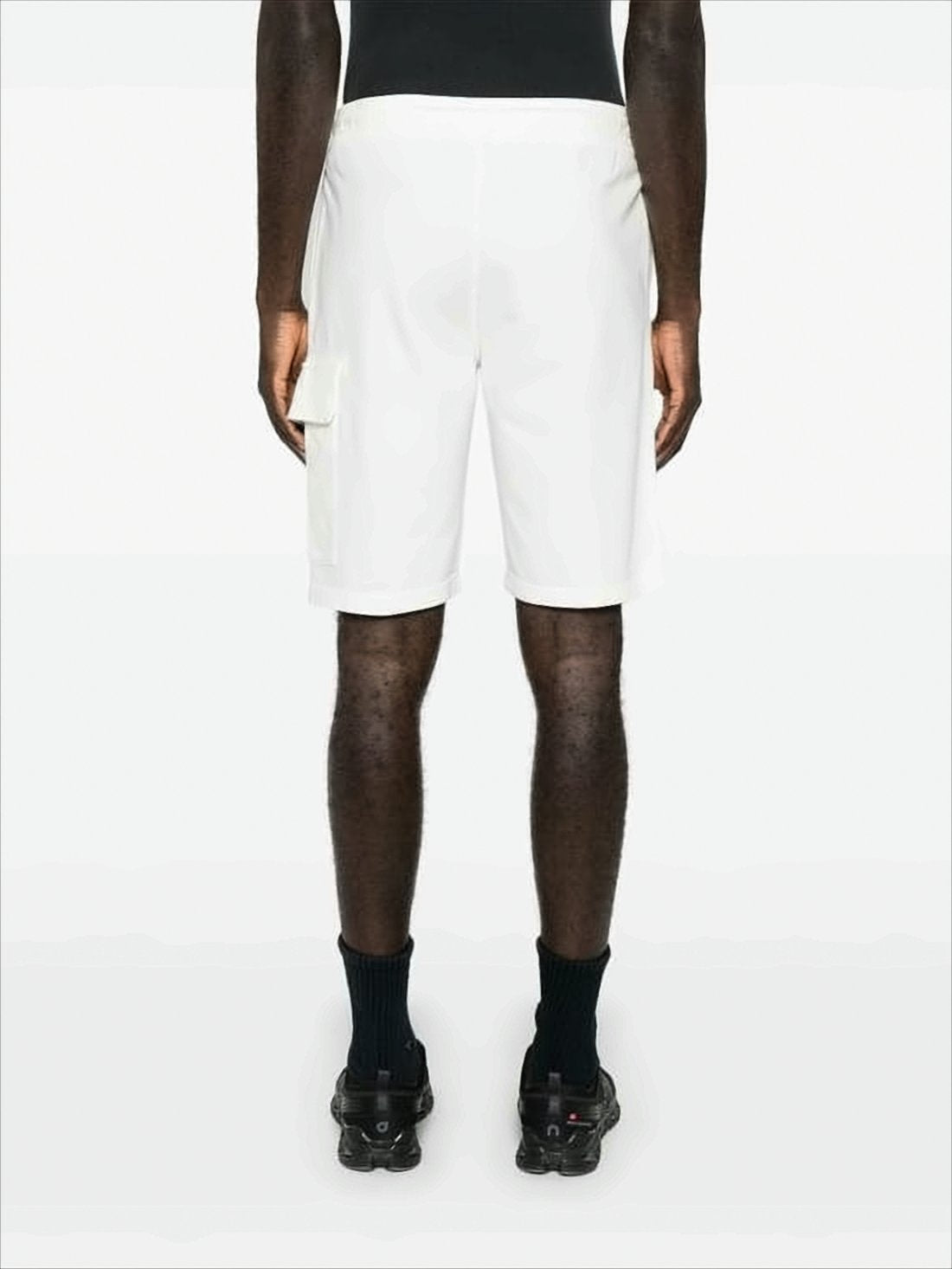 Minimalist White Shorts with Flap Pocket