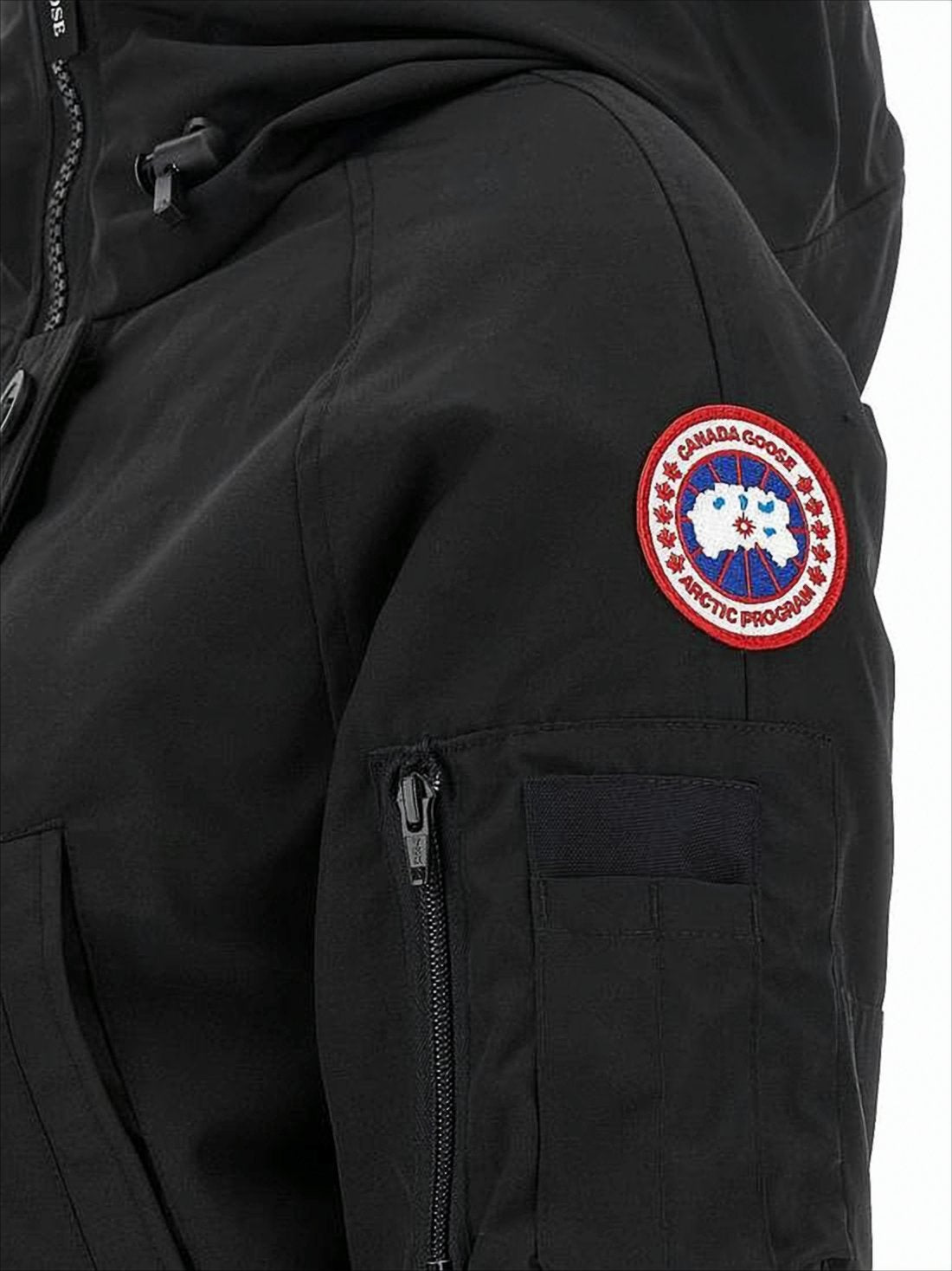 Padded Black Bomber Jacket with Adjustable Collar