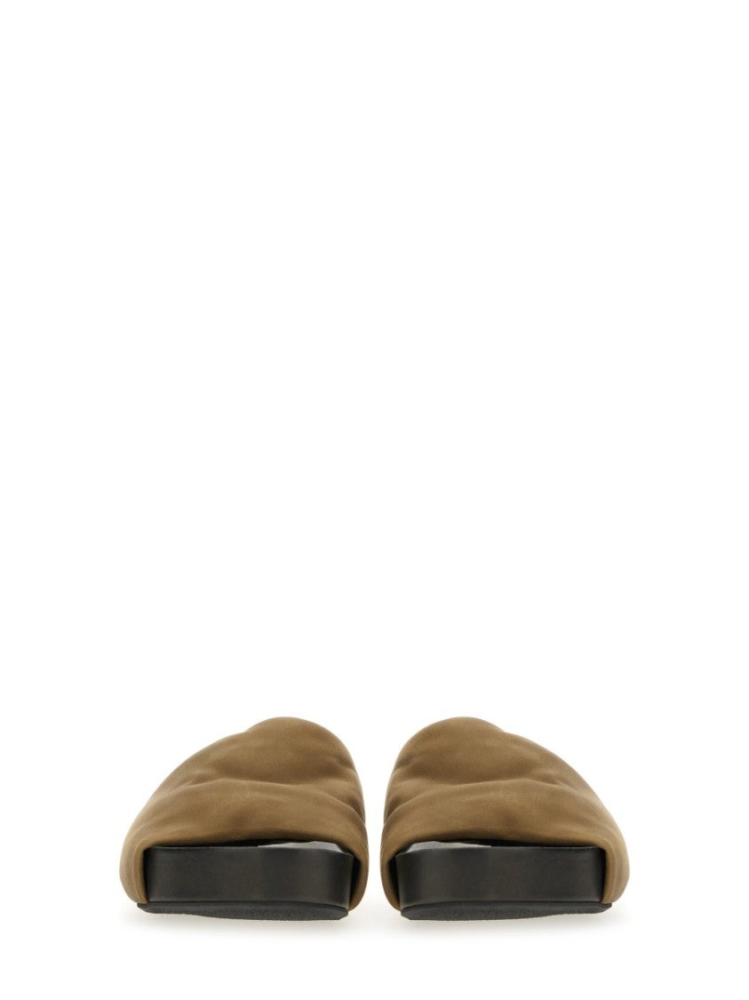 Brown Leather Sandals With Padded Strap