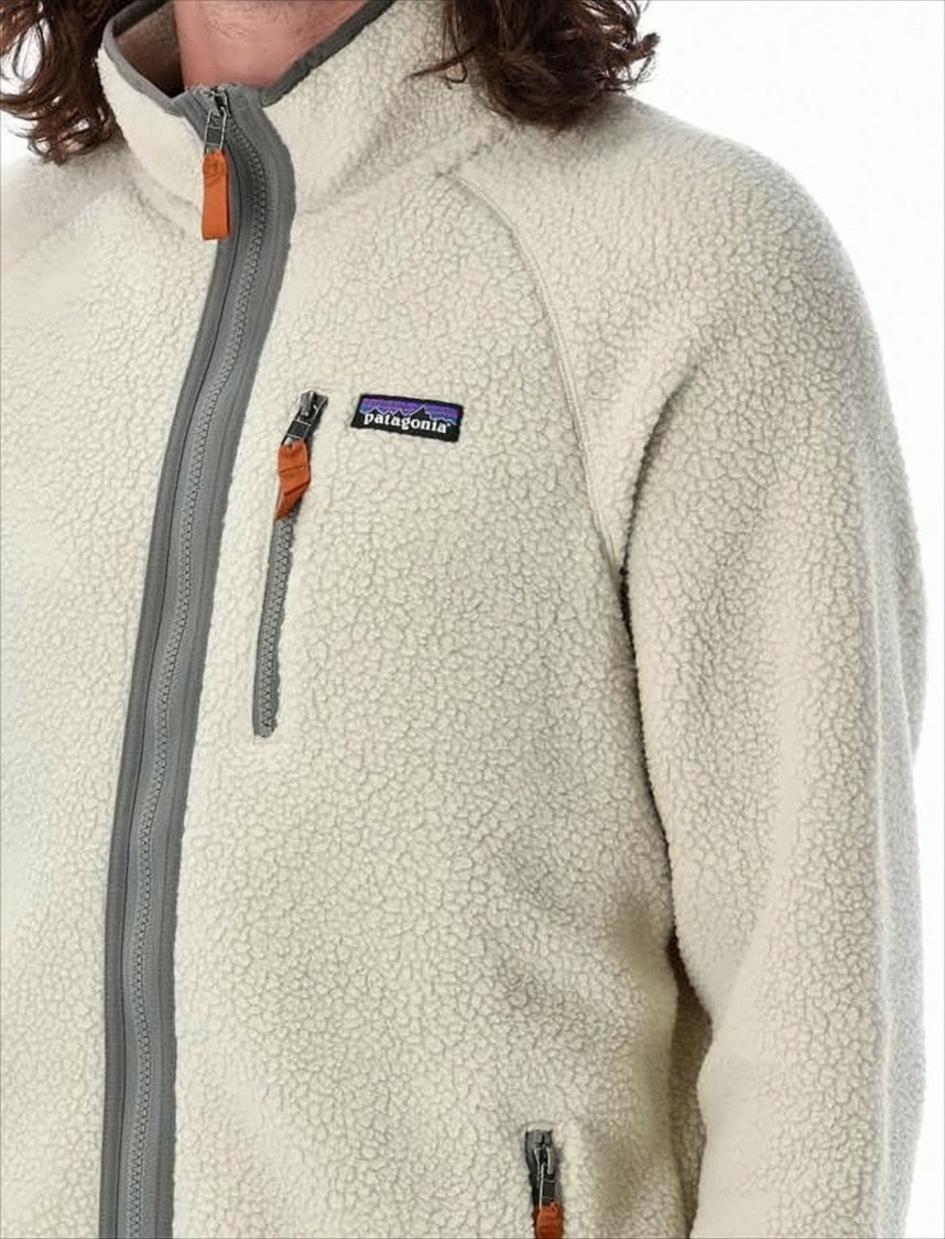 Textured Fleece Jacket with High Collar