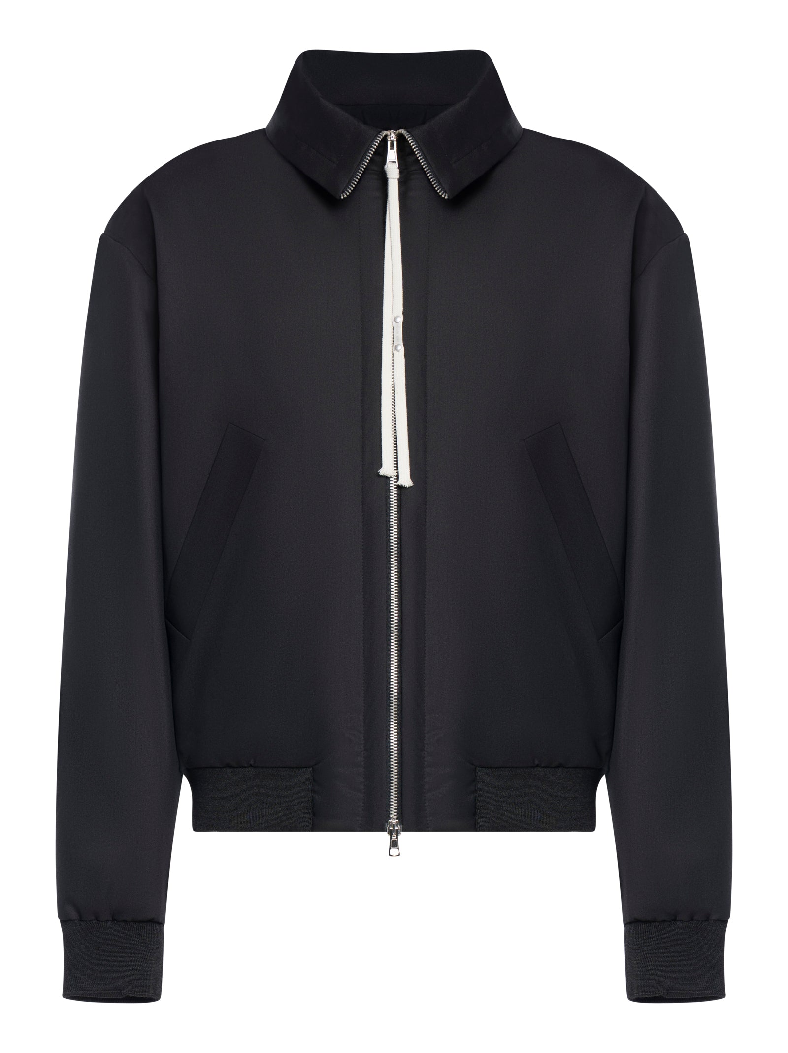 Slightly Cropped Black Wool Blend Jacket