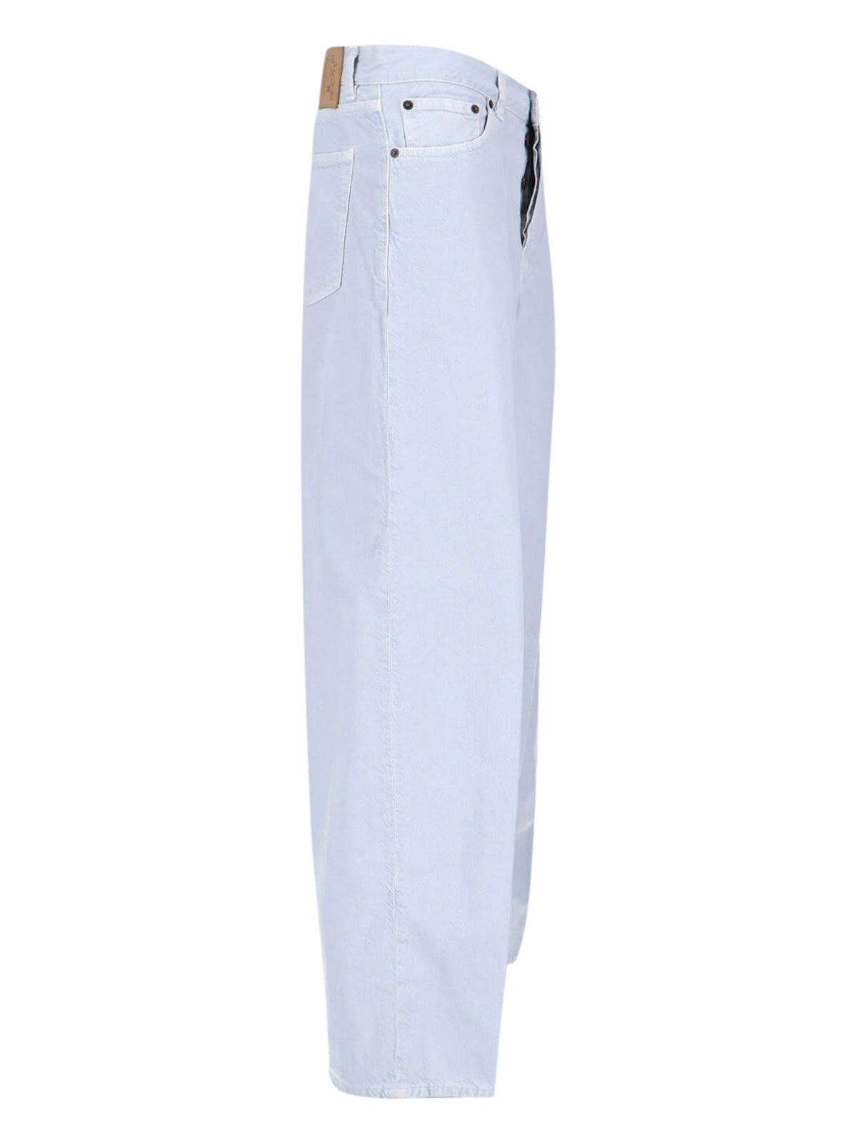 Wide-Leg Jeans In Cotton-Linen Blend With Mid-Rise Waist