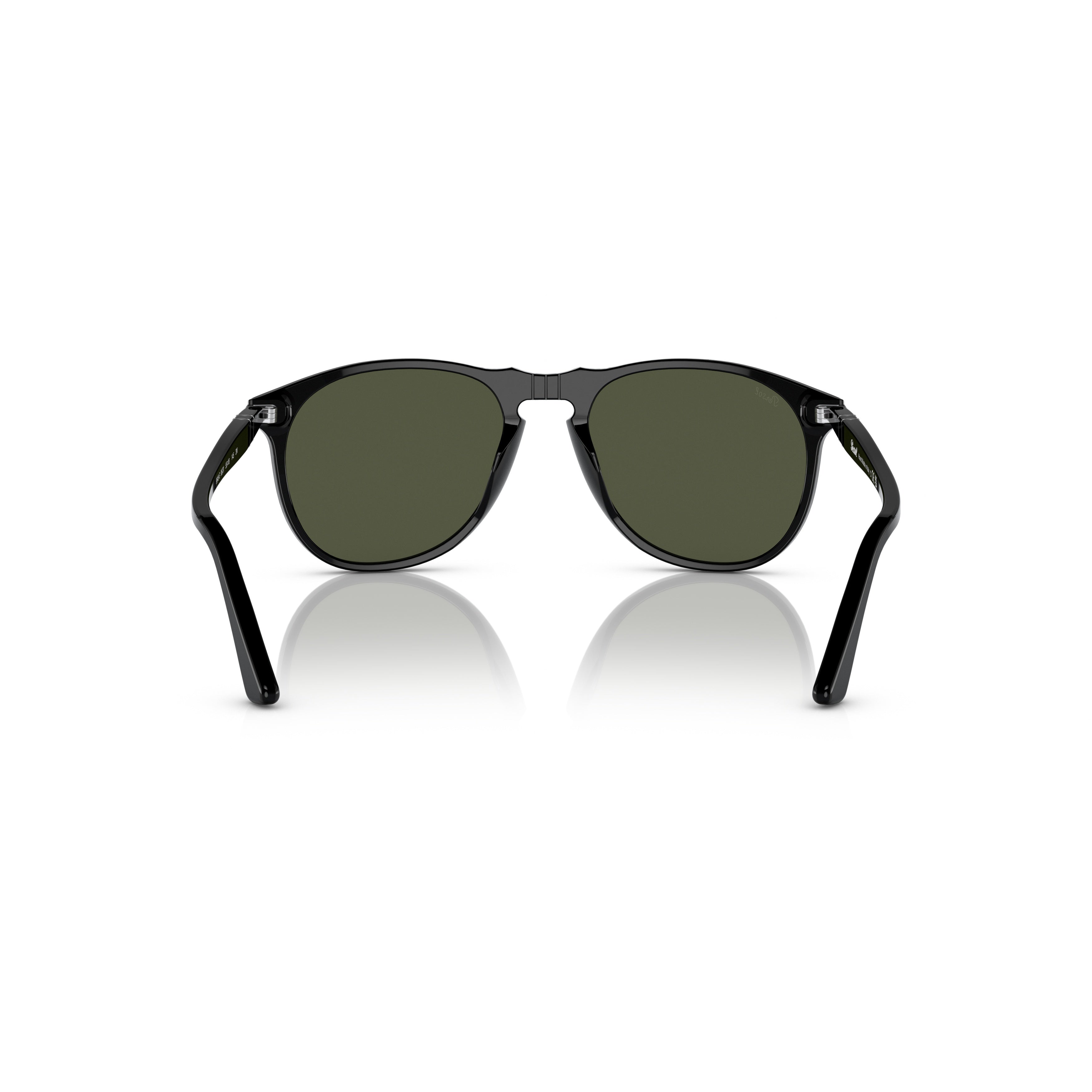 0po9649s Classic Aviator Sunglasses with Glossy Black Acetate Frame