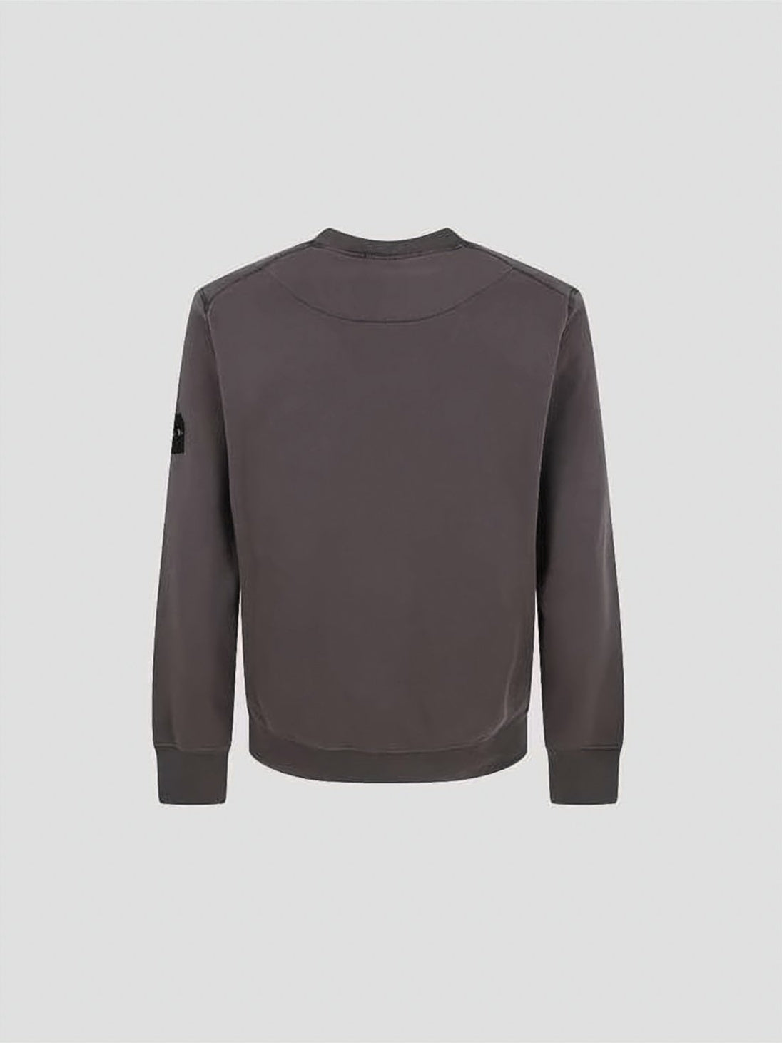 Brown Long-Sleeve Crewneck Sweatshirt with Distinctive Patch Logo