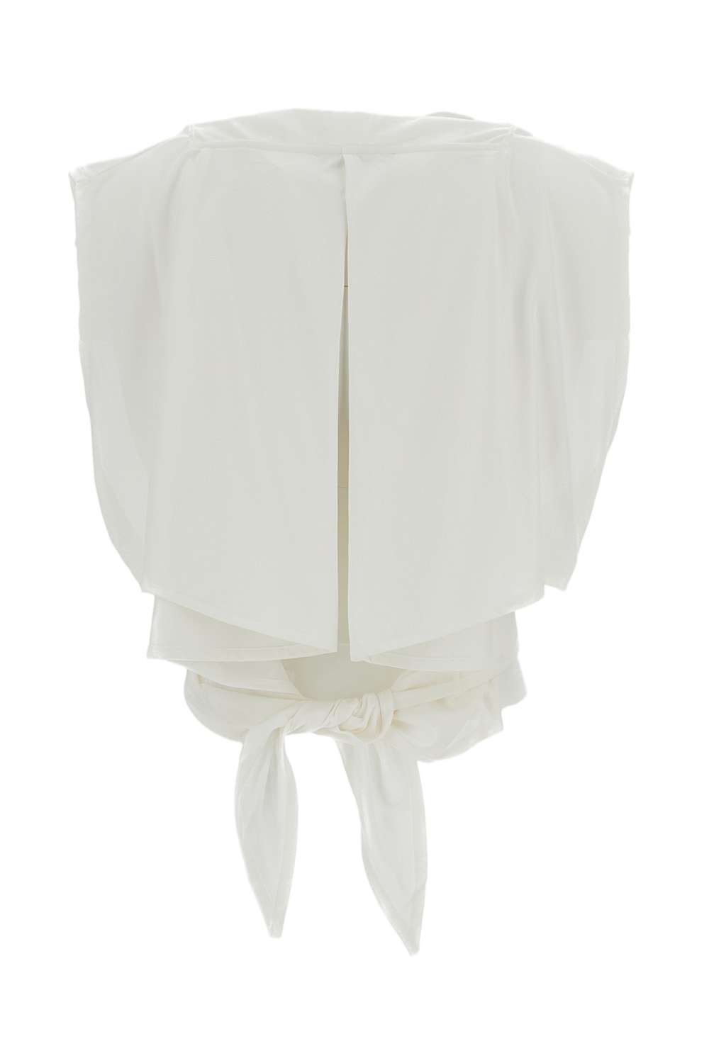 Paper-Effect Jersey Draped Apron Top