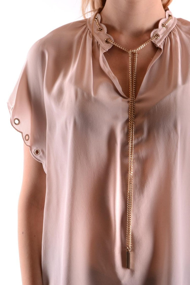 Silk Blouse With Flutter Sleeves