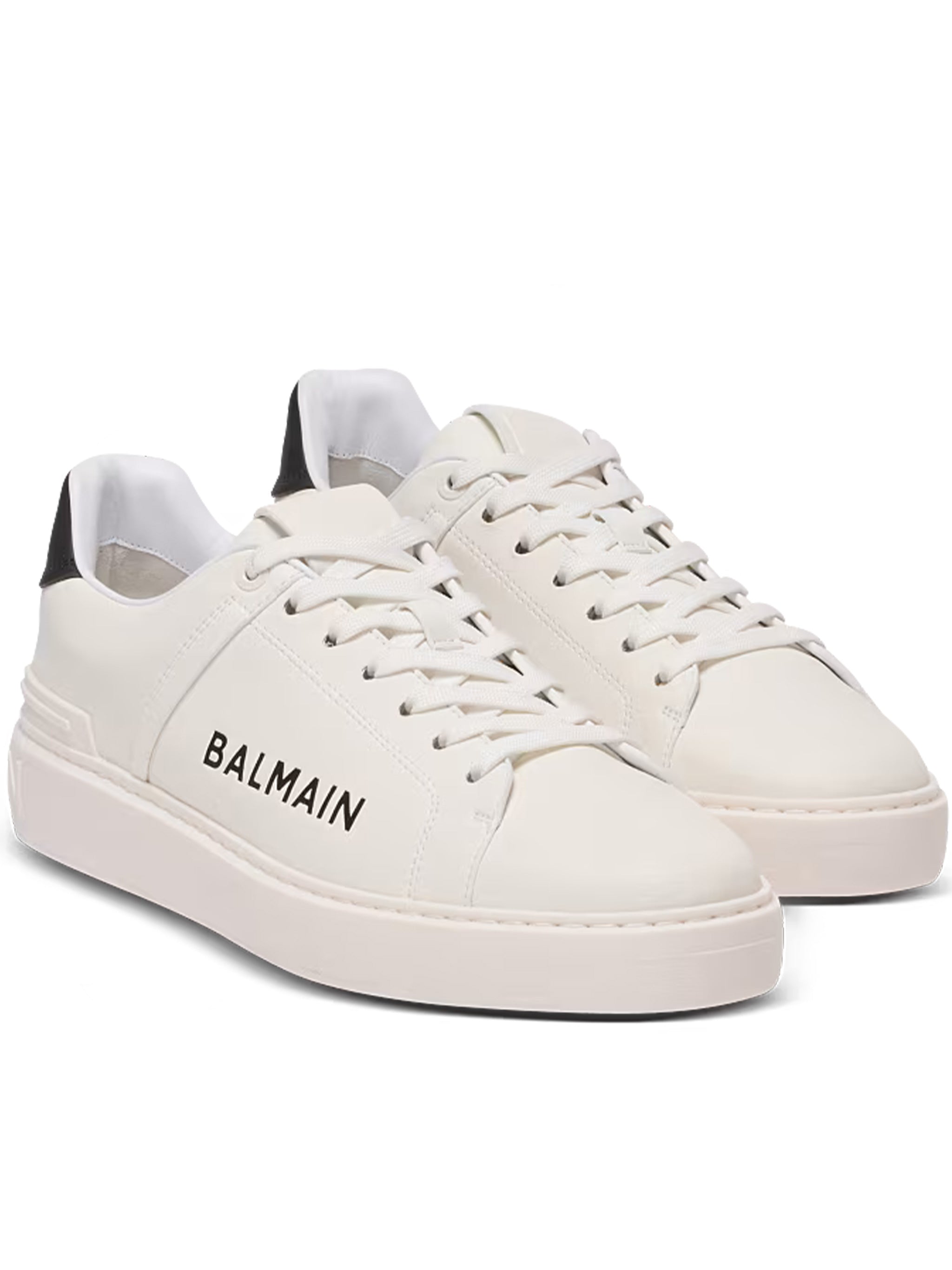 White Low Top Lace-Up Sneakers
