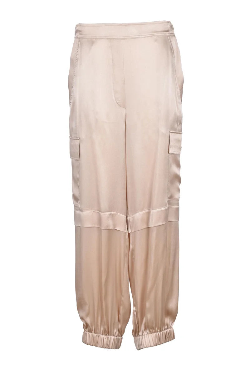 Cargo Satin Pants - Gold