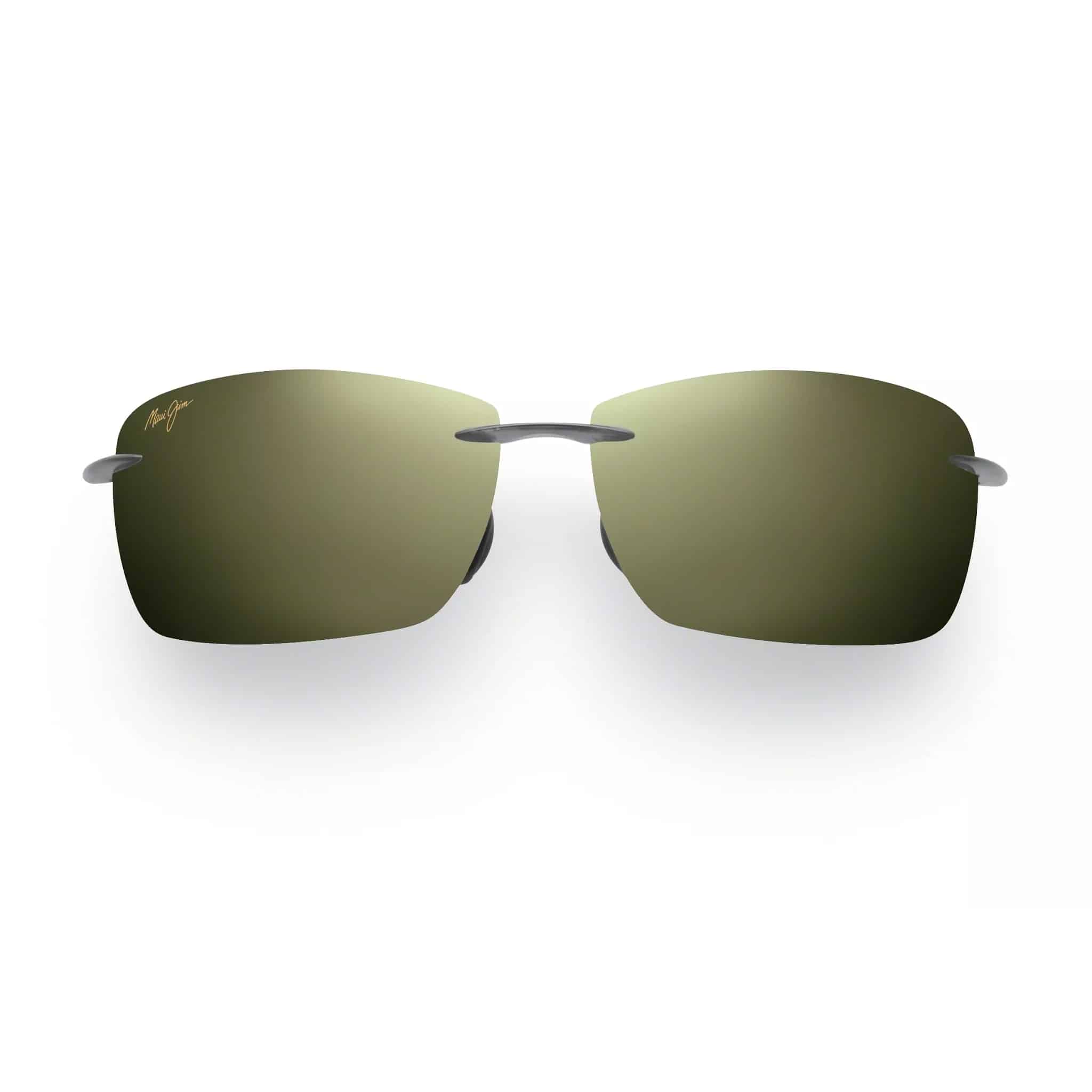 Rimless Sunglasses with Rectangular Green-Tinted Lenses