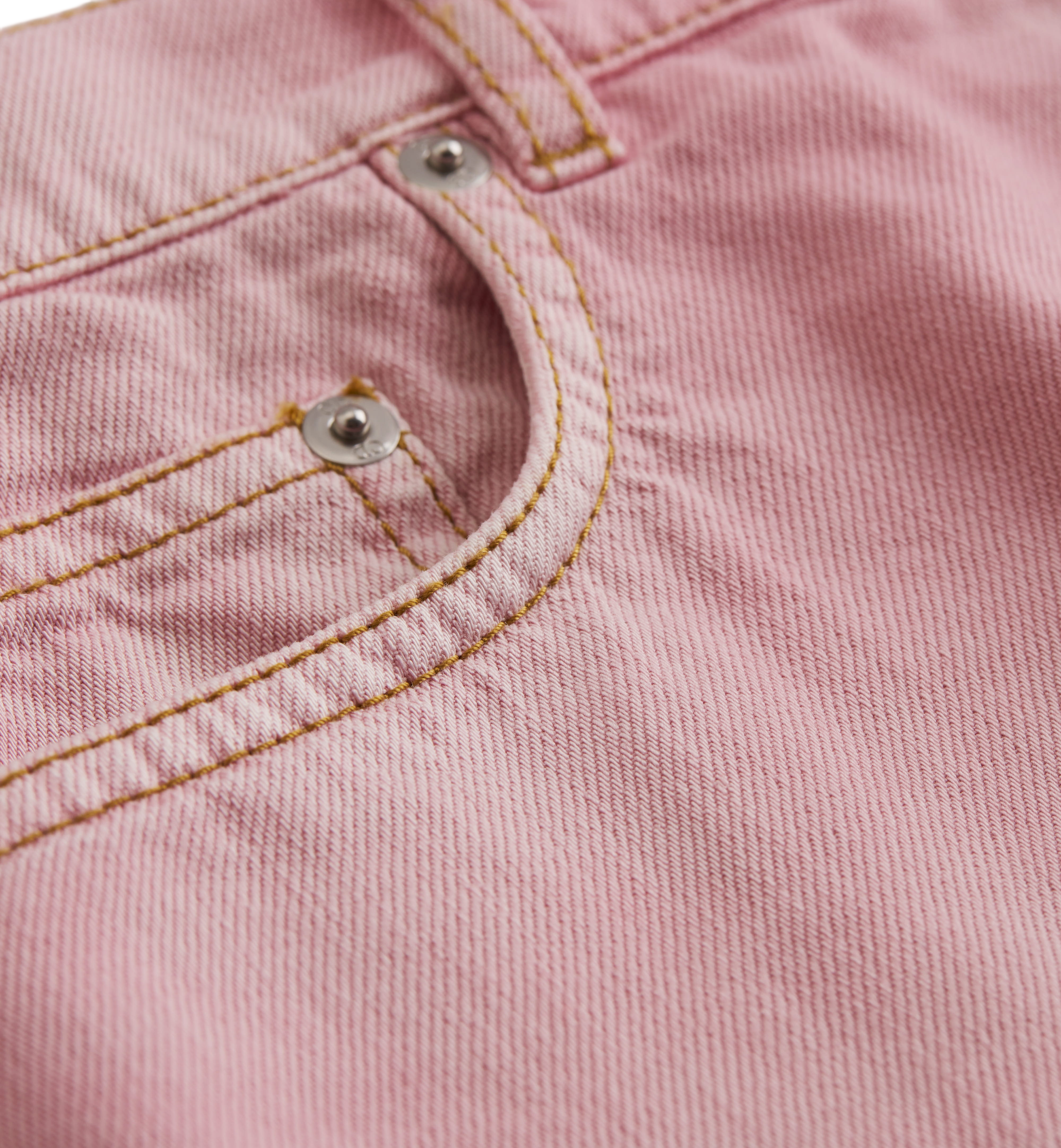 Pink Denim Mini Skirt Frayed Hem