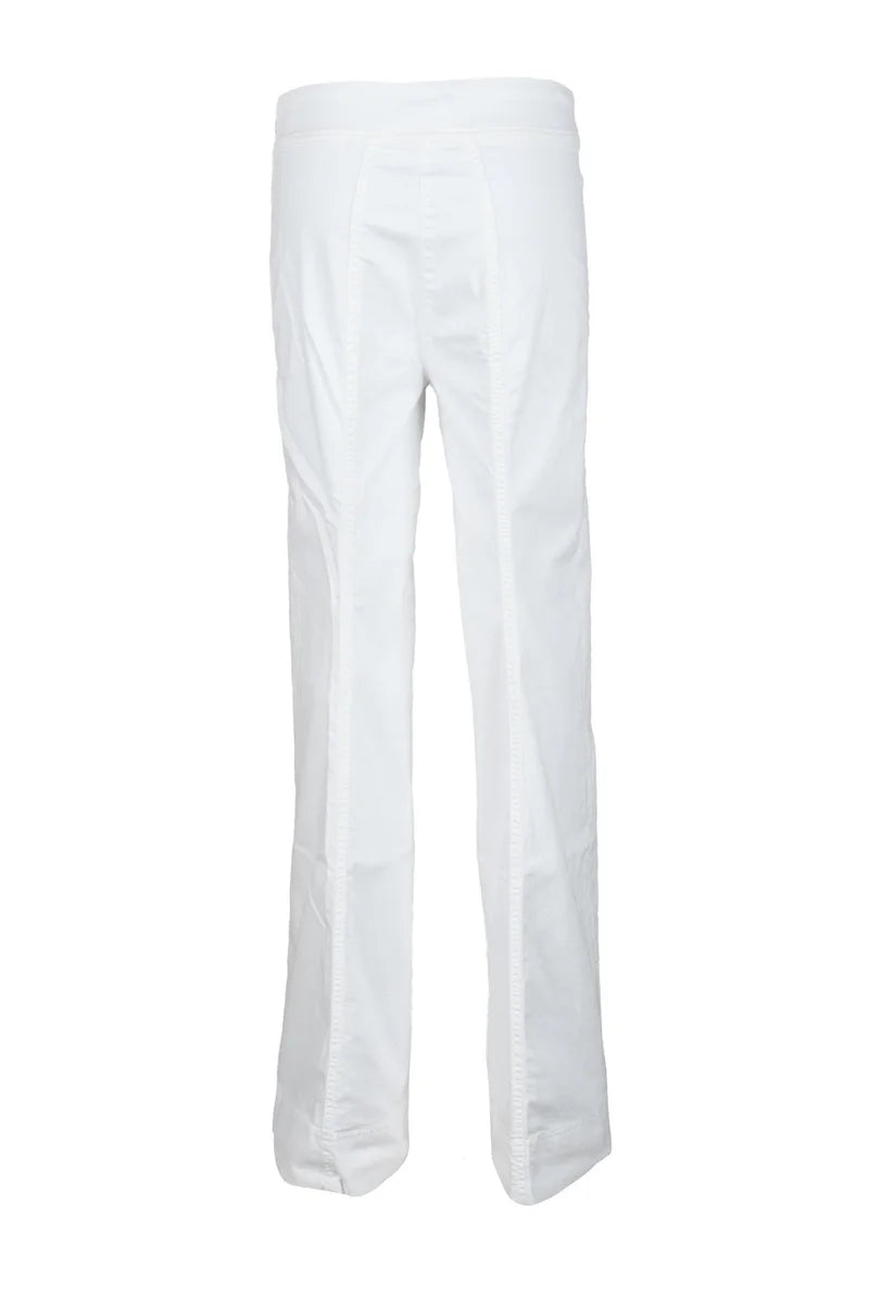 High-Waisted White Jeans