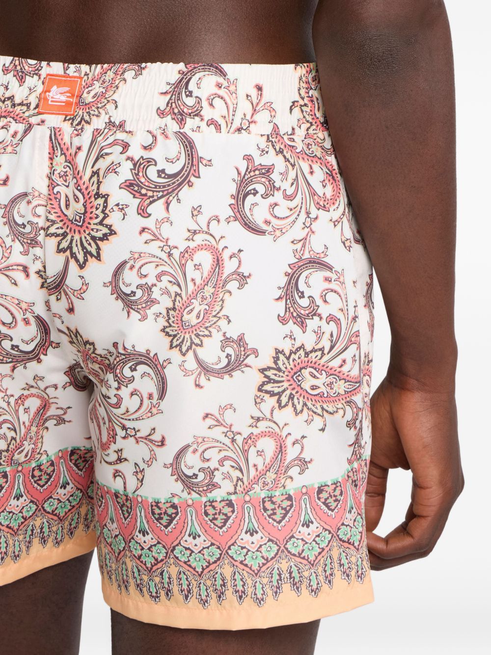 Paisley Floral Print Shorts With Adjustable Waistband