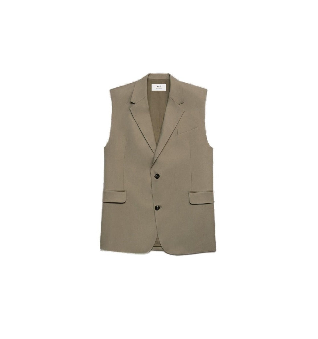 Sleeveless Tailored Blazer With Notch Lapel