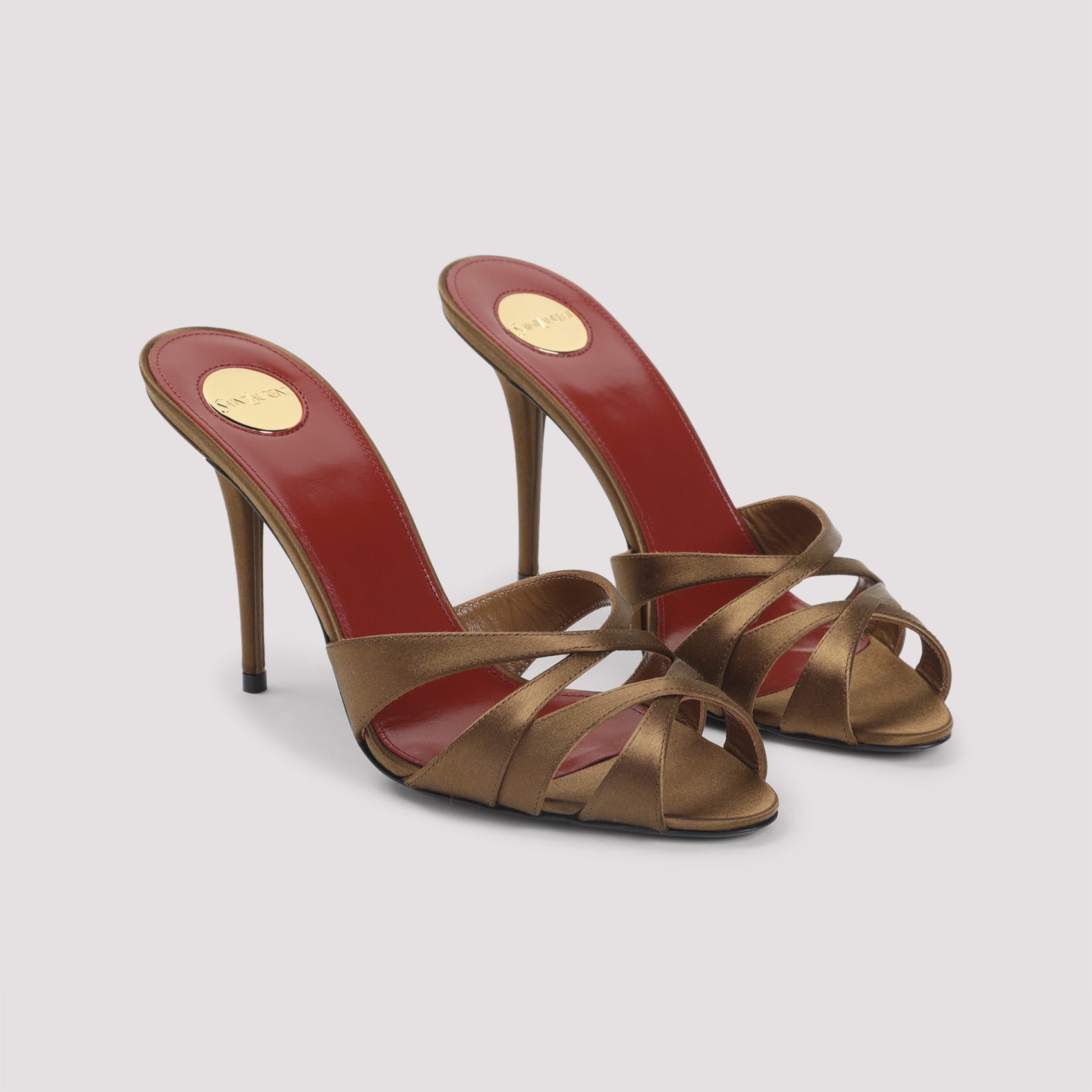 Open-Toe Silk Satin Sandals with Stiletto Heel
