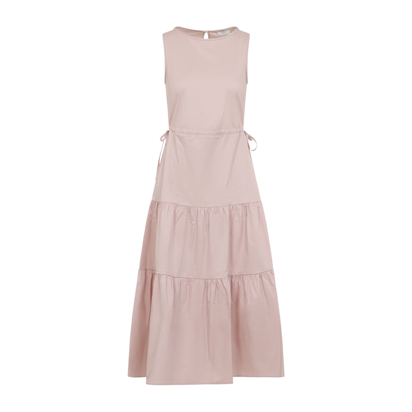 Sleeveless Midi Dress With Tiered Skirt