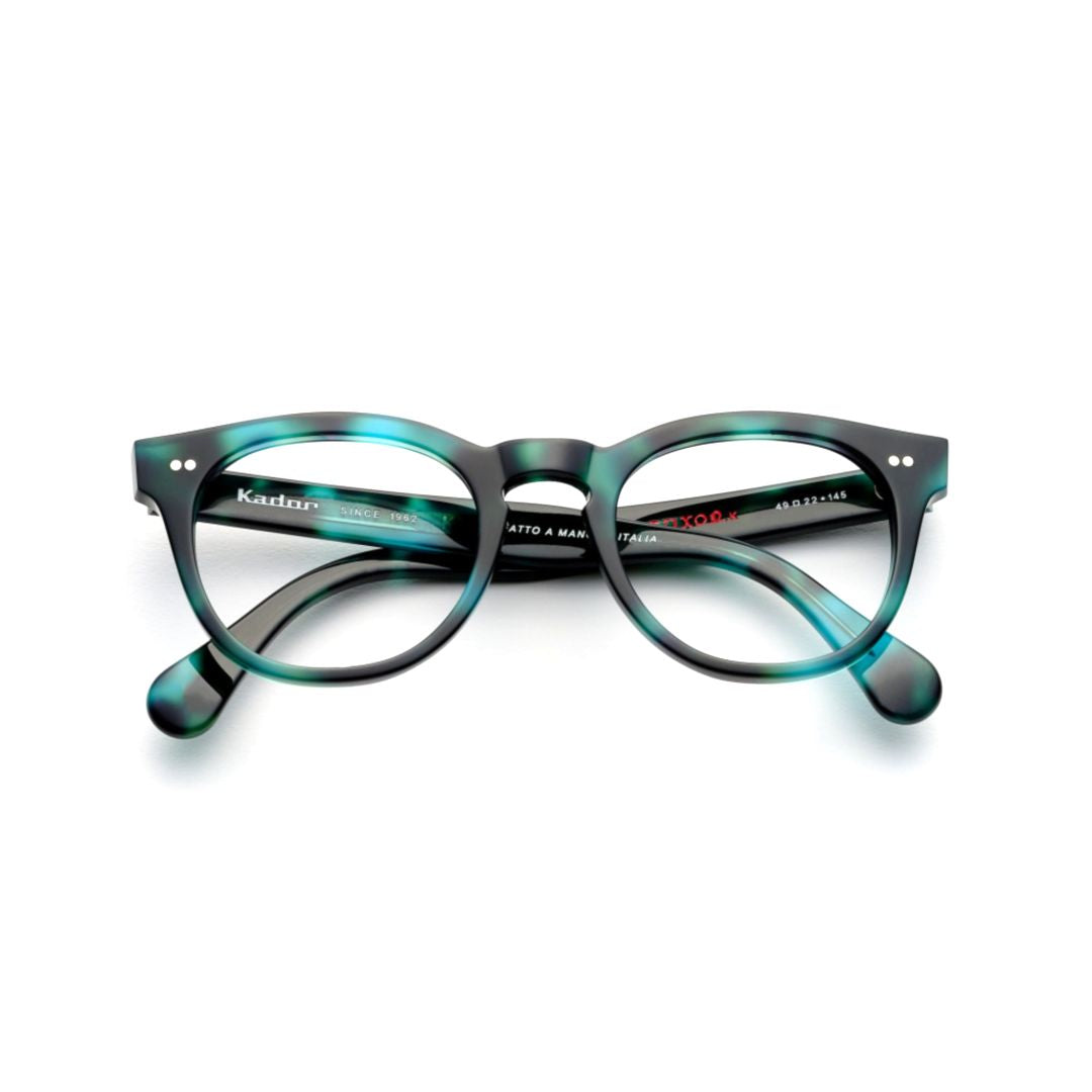 Tuxon-K Marbled Teal and Black Rounded Sunglasses