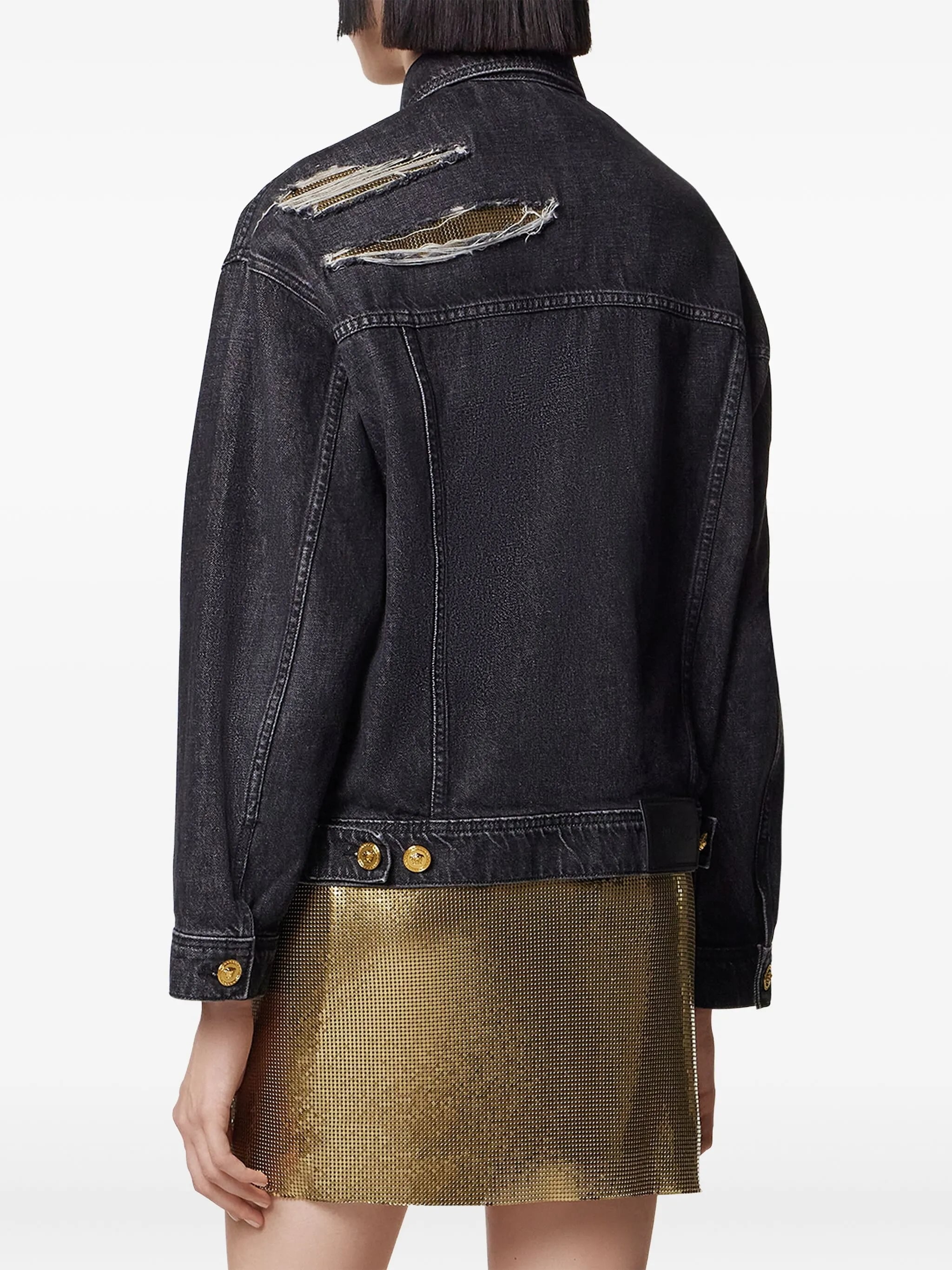 Indigo Blouson Denim Vintage Distressed Jacket