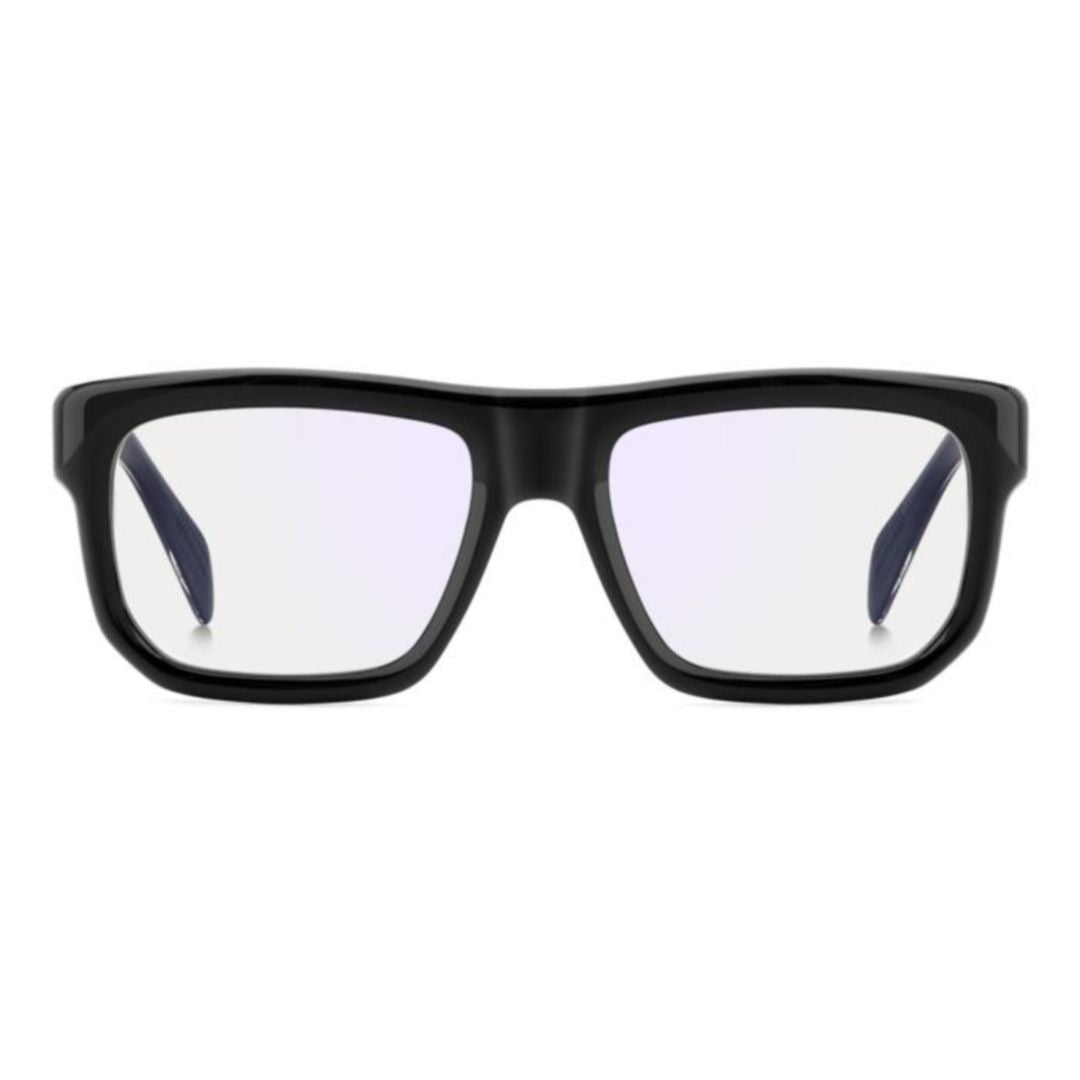 Db 7137 Rectangular Black Acetate Sunglasses