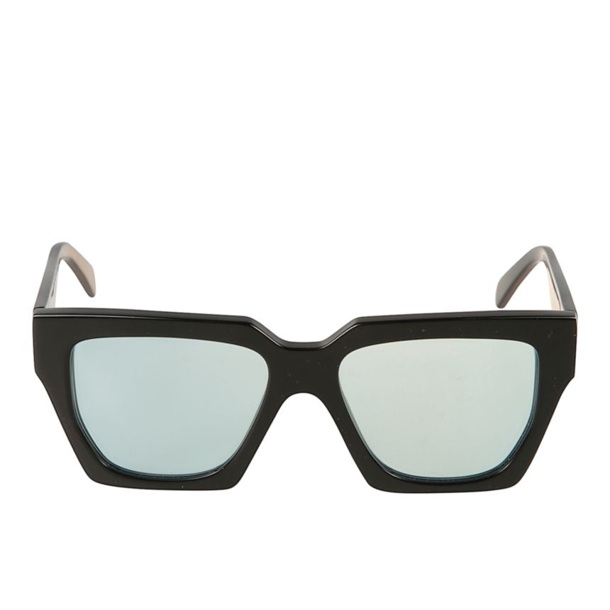 Charlize Oversized Square-Frame Sunglasses with Reflective Blue Tint