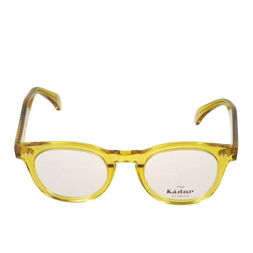 Tuxon Translucent Yellow Rounded Square Eyeglasses with Glossy Finish