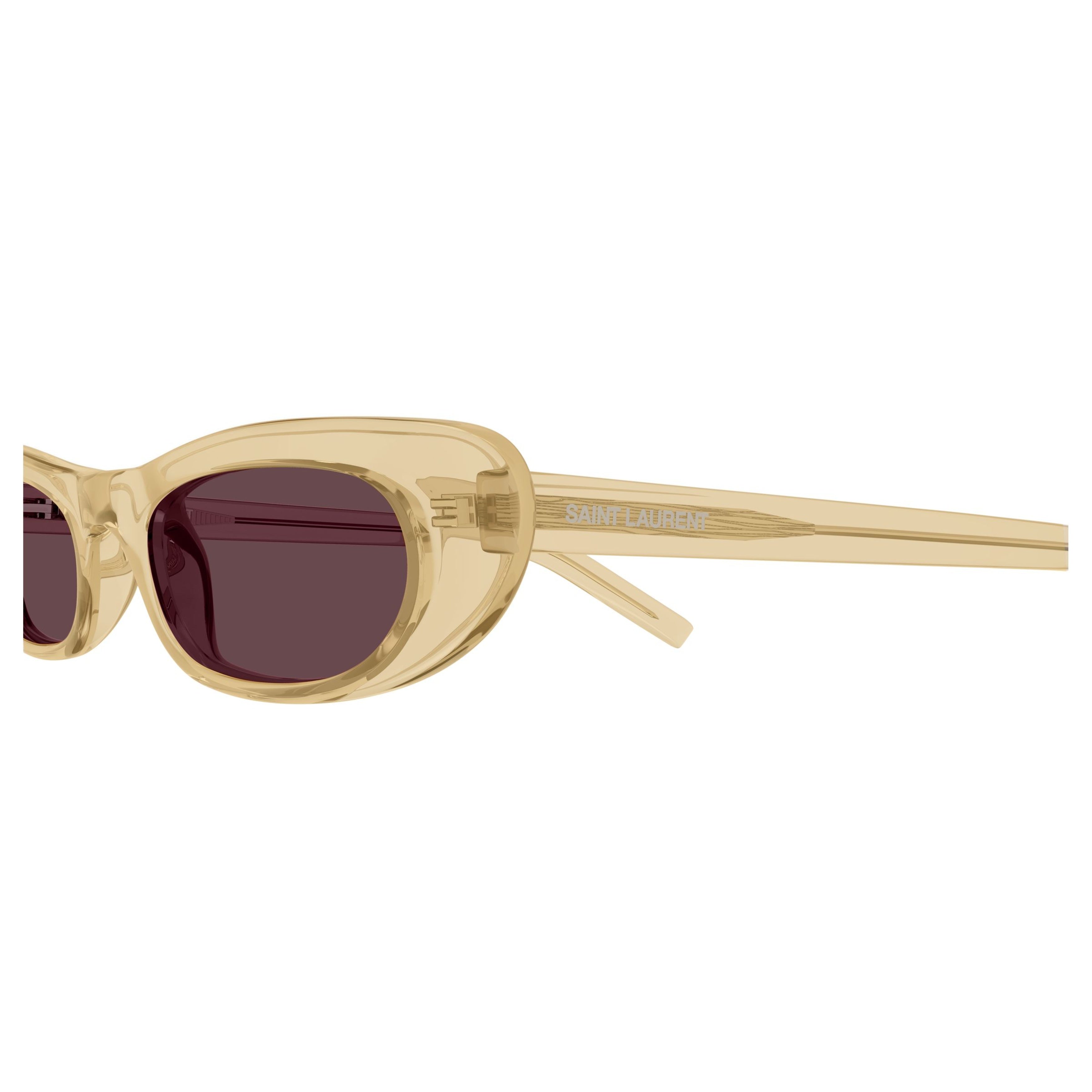 Translucent Beige Acetate Sunglasses with Rich Burgundy Lenses