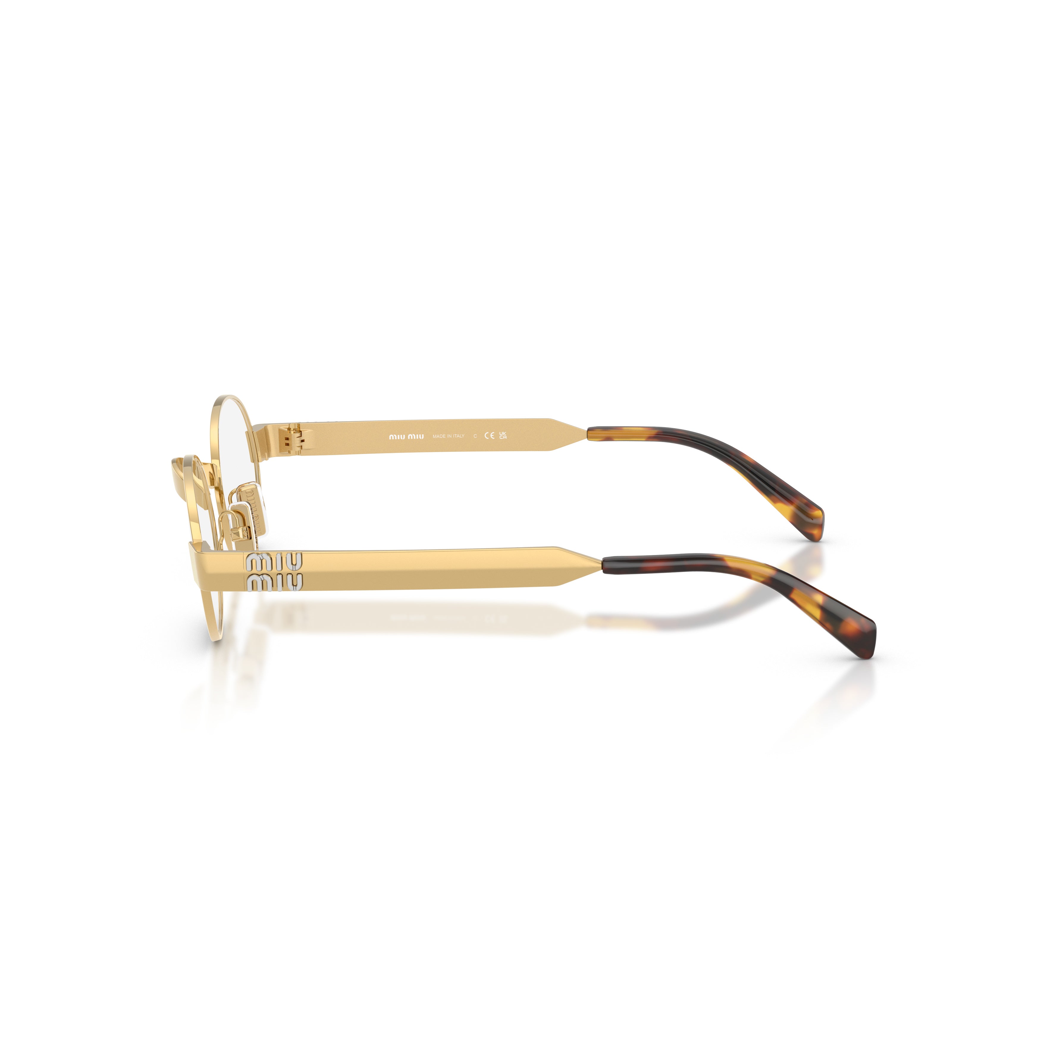 Oval Metal Sunglasses with Tortoiseshell Tips
