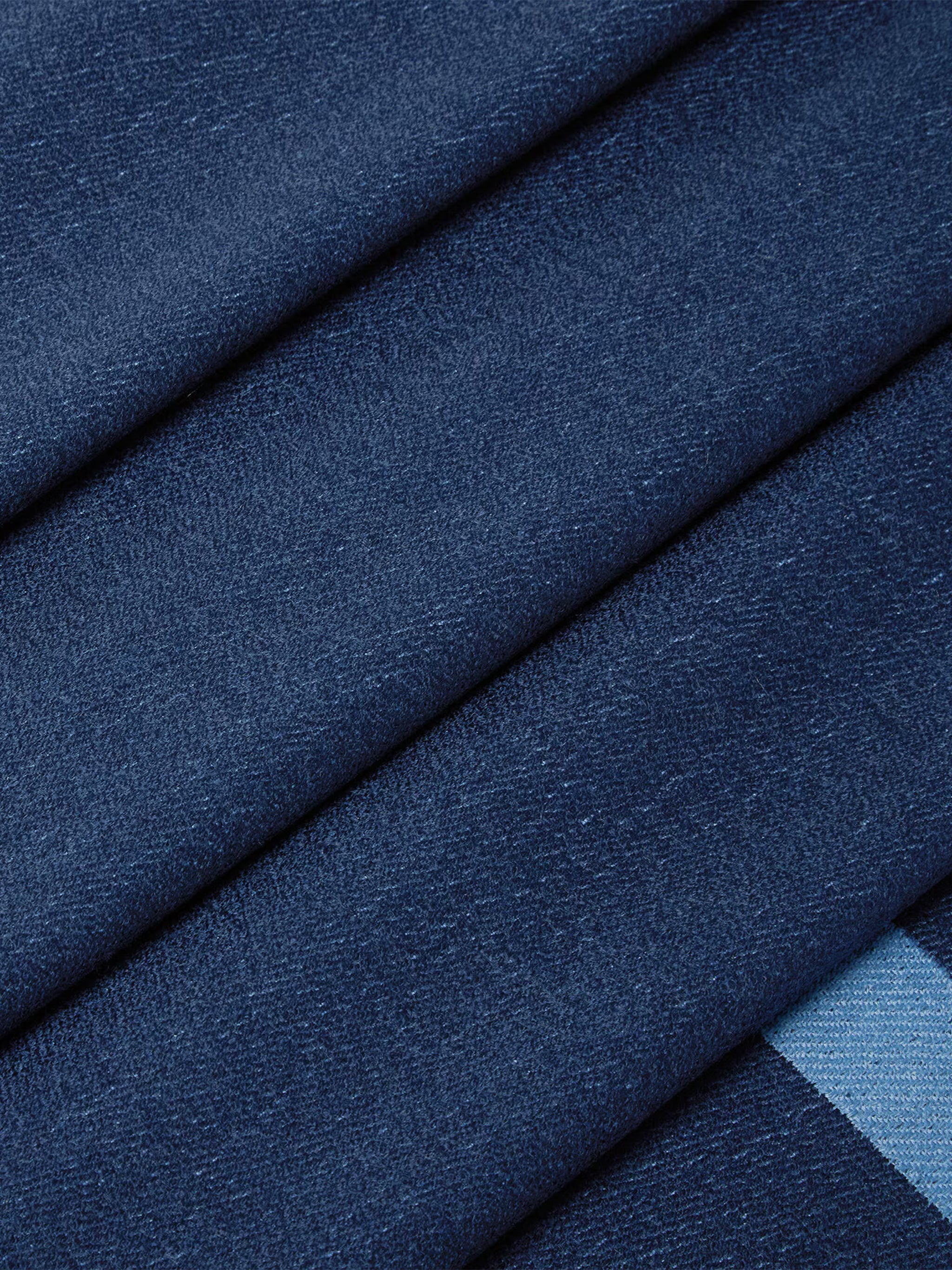 FF Long Rectangular Navy Geometric Scarf