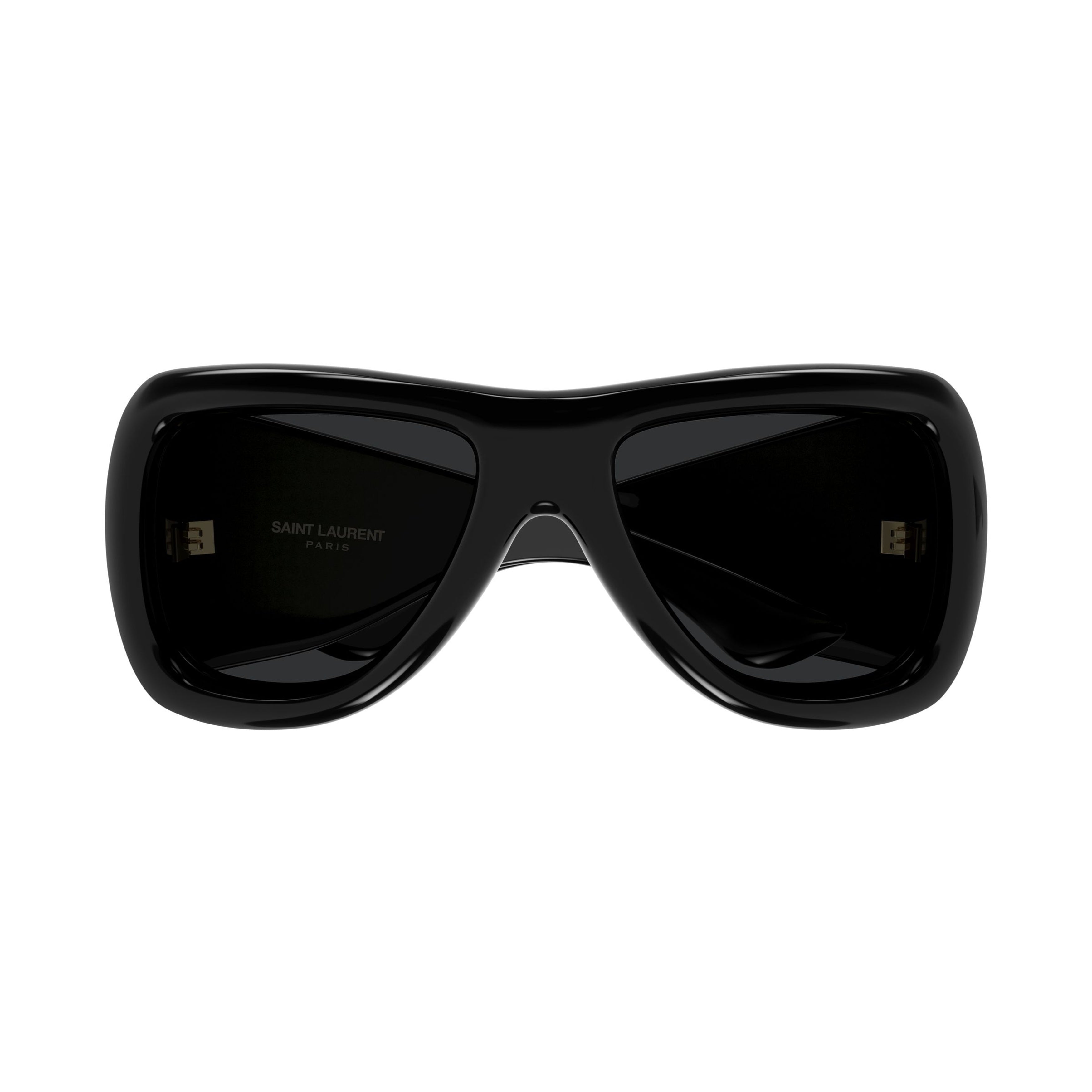 Oversized Rectangular Sunglasses With Glossy Finish And Gold Branding