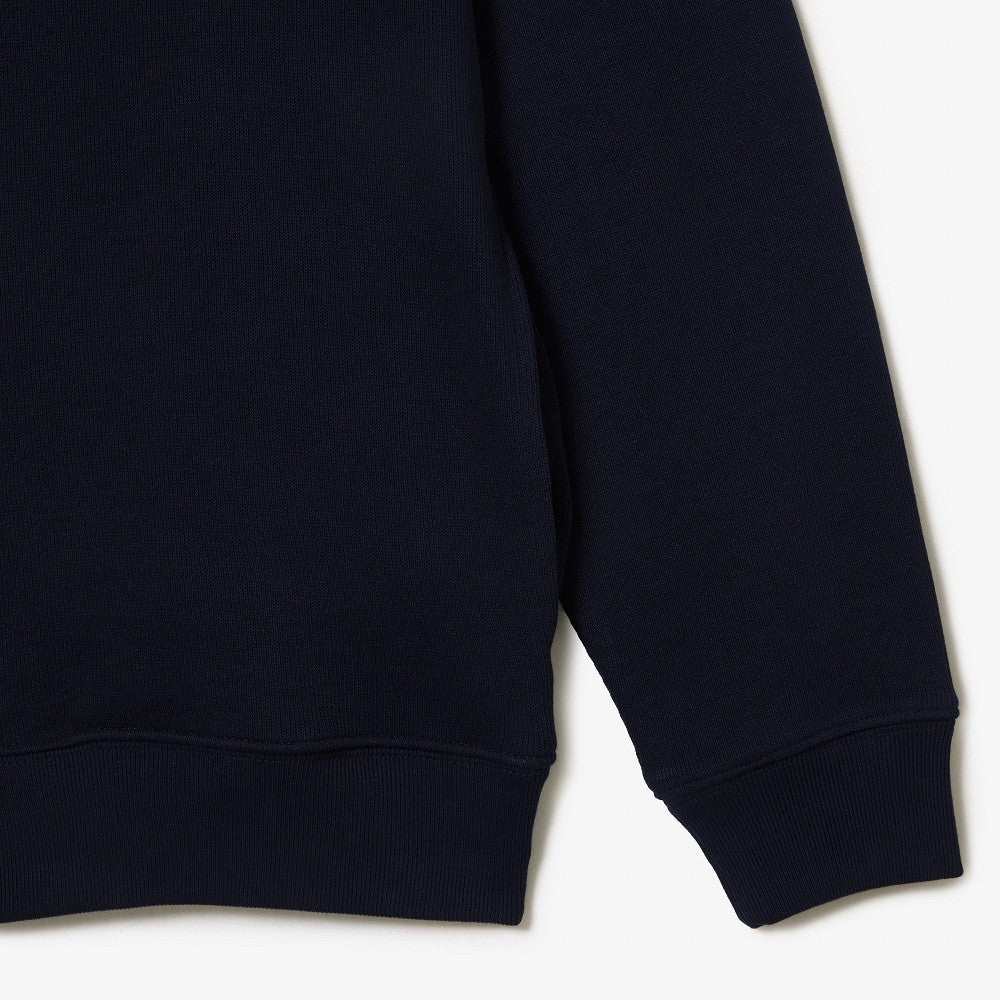 Black High-Neck Sweatshirt with Zip Closure